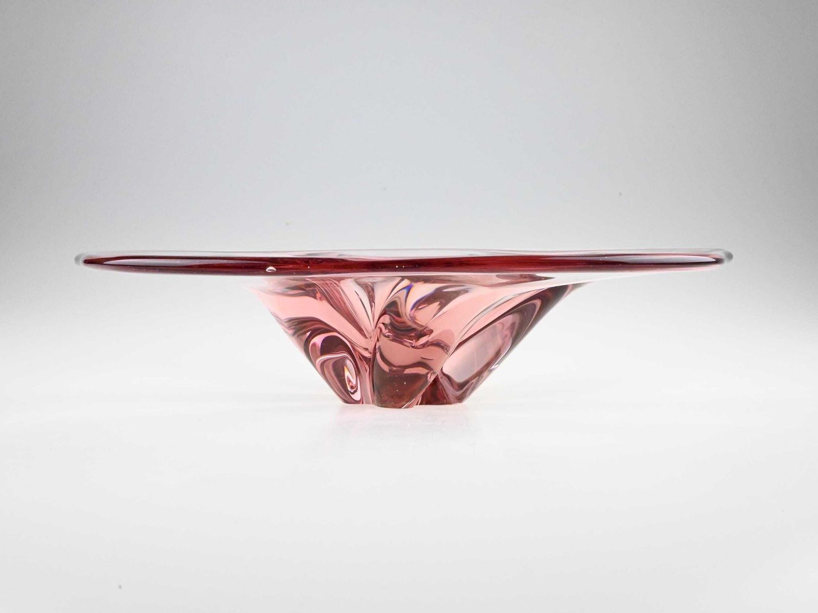 Josef Hospodka Chribska Glass Bowl, Bohemian Glass, Bohemian Art Glass, Blown Glass, Blown Glass Bowl, Glass Handmade Bowl, Art Glass Bowl photo Home Decor