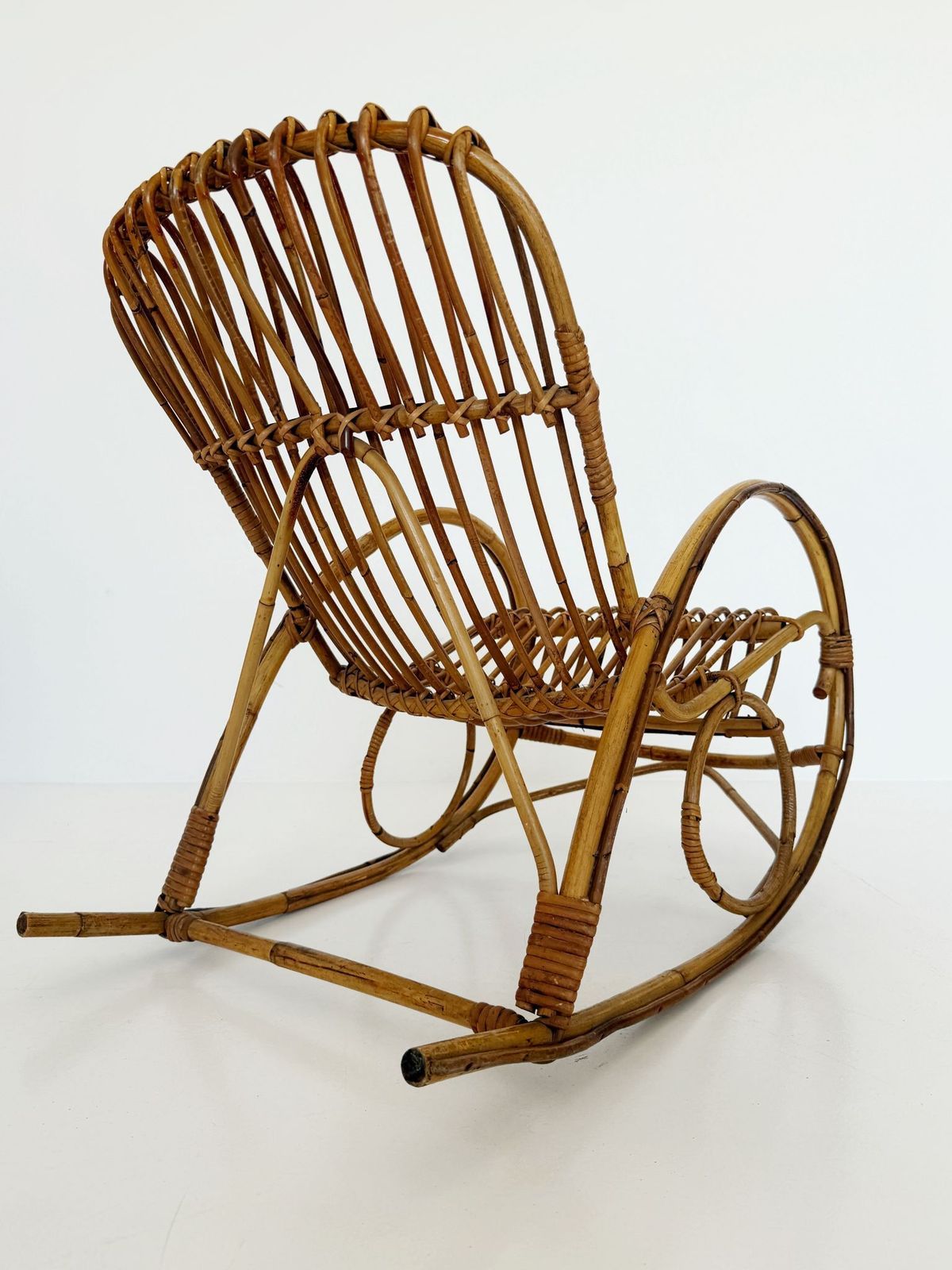 Vintage Rattan Rocking Chair For Children photo furniture
