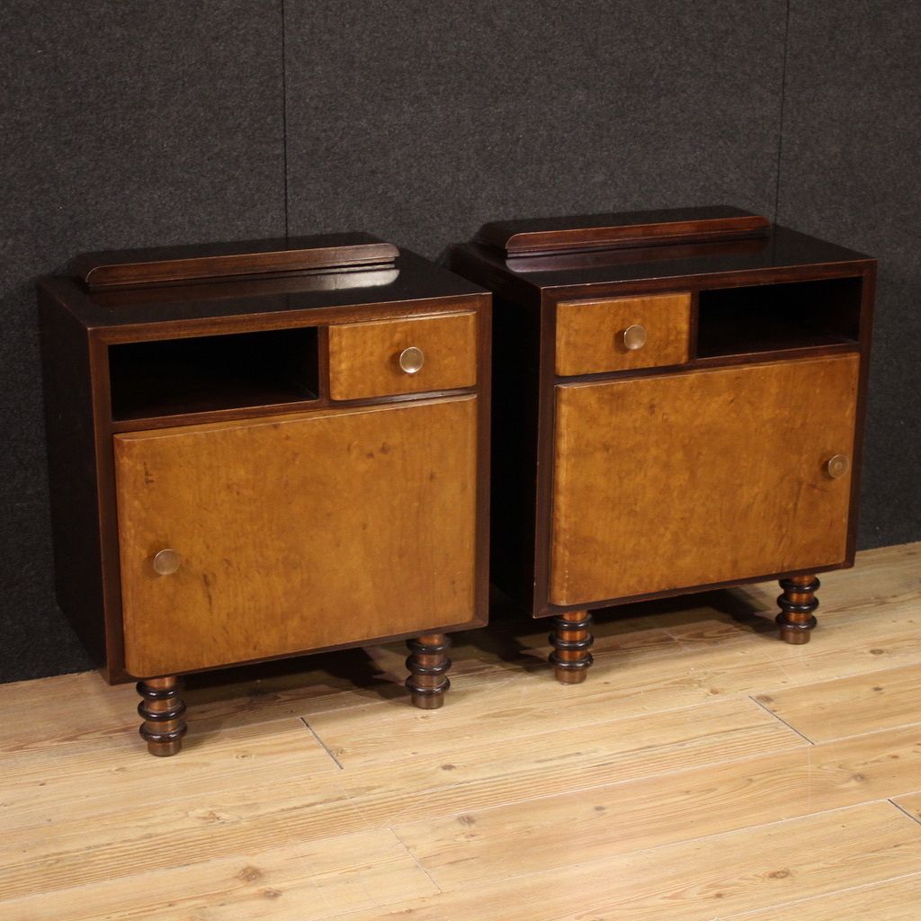 Pair Of Italian Bedside Tables From The 1960s
