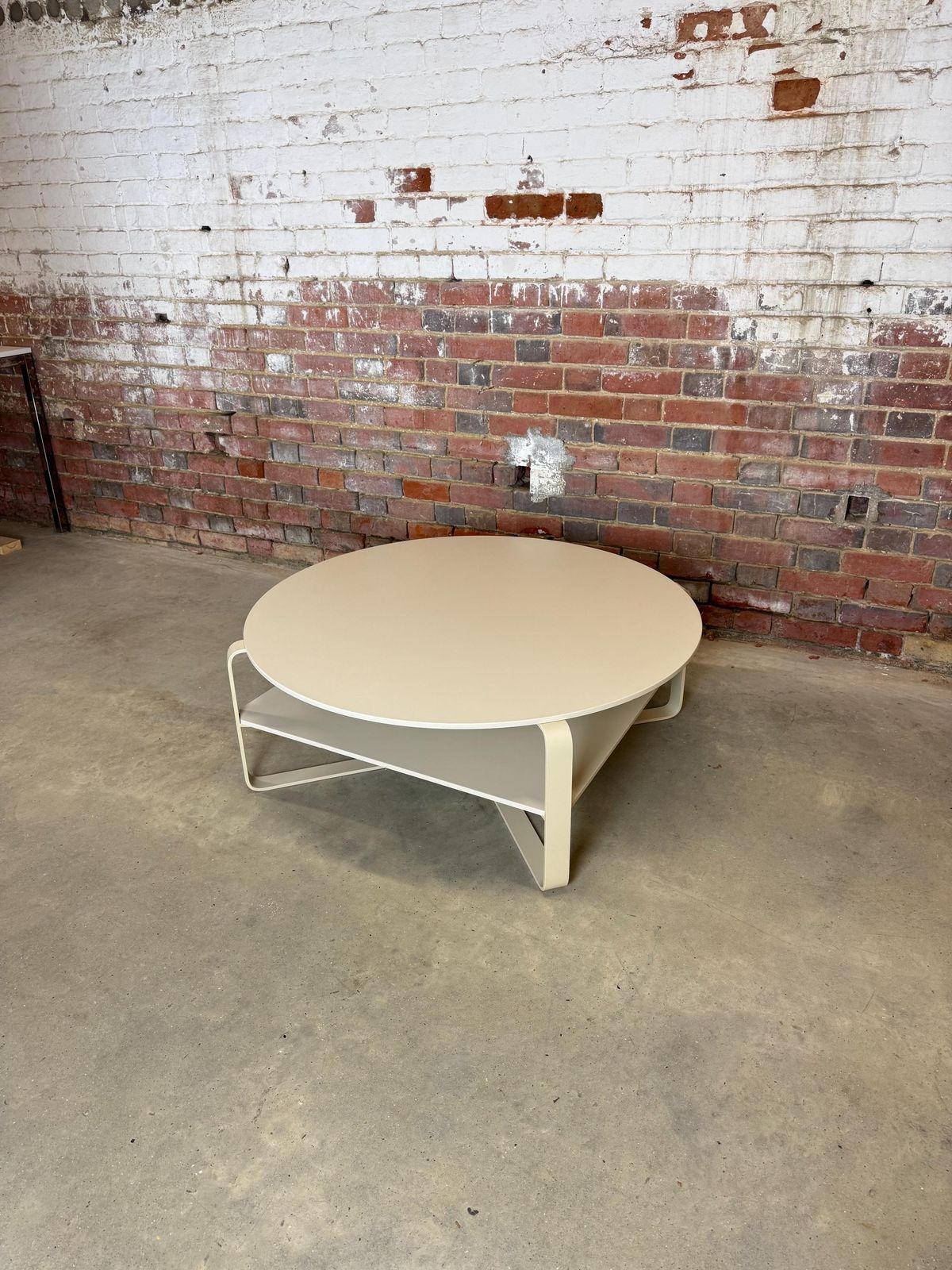 Contemporary Modern Mid Century Design Coffee Table In Ivory Wood And Metal. Italian Design photo vinterior