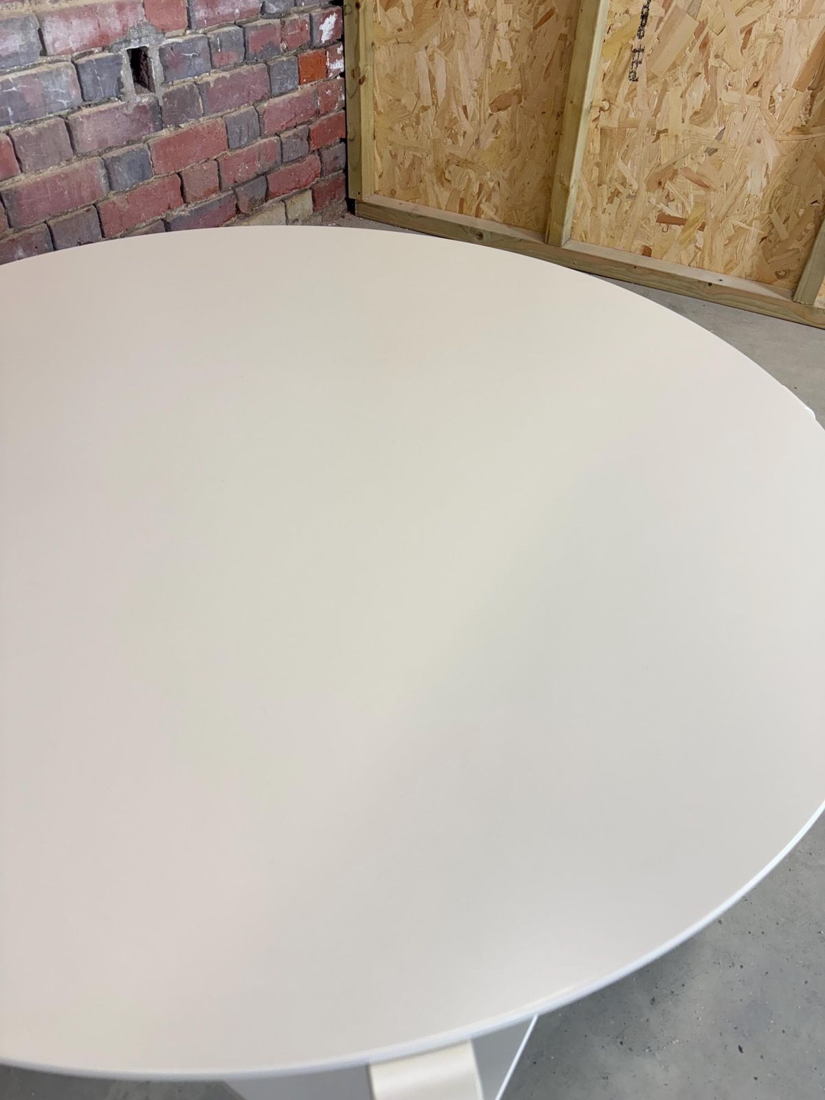 photo for sale Contemporary Modern Mid Century Design Coffee Table In Ivory Wood And Metal. Italian Design