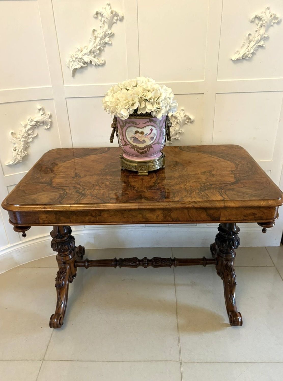 Outstanding Quality Antique 19th Century Burr Walnut Freestanding Centre Table photo furniture