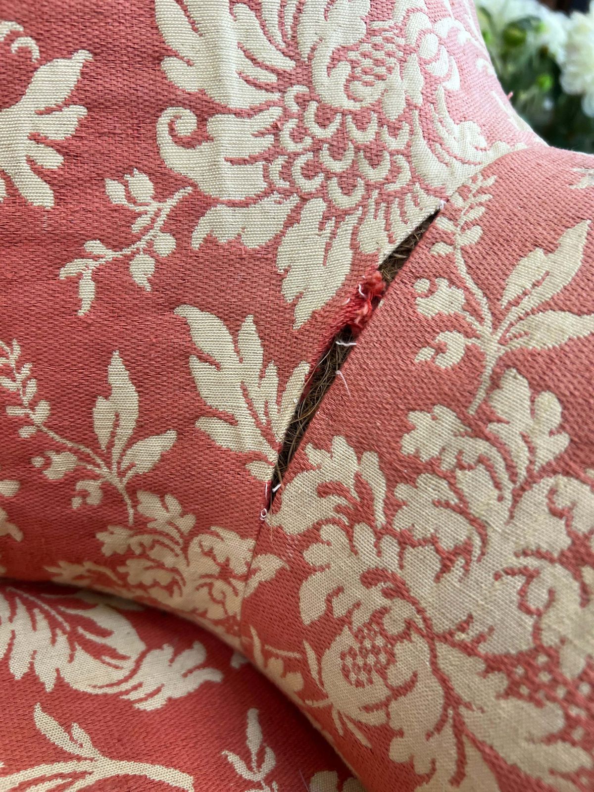 Napoleon III Pink Jacquard Chaise Longue photo buy