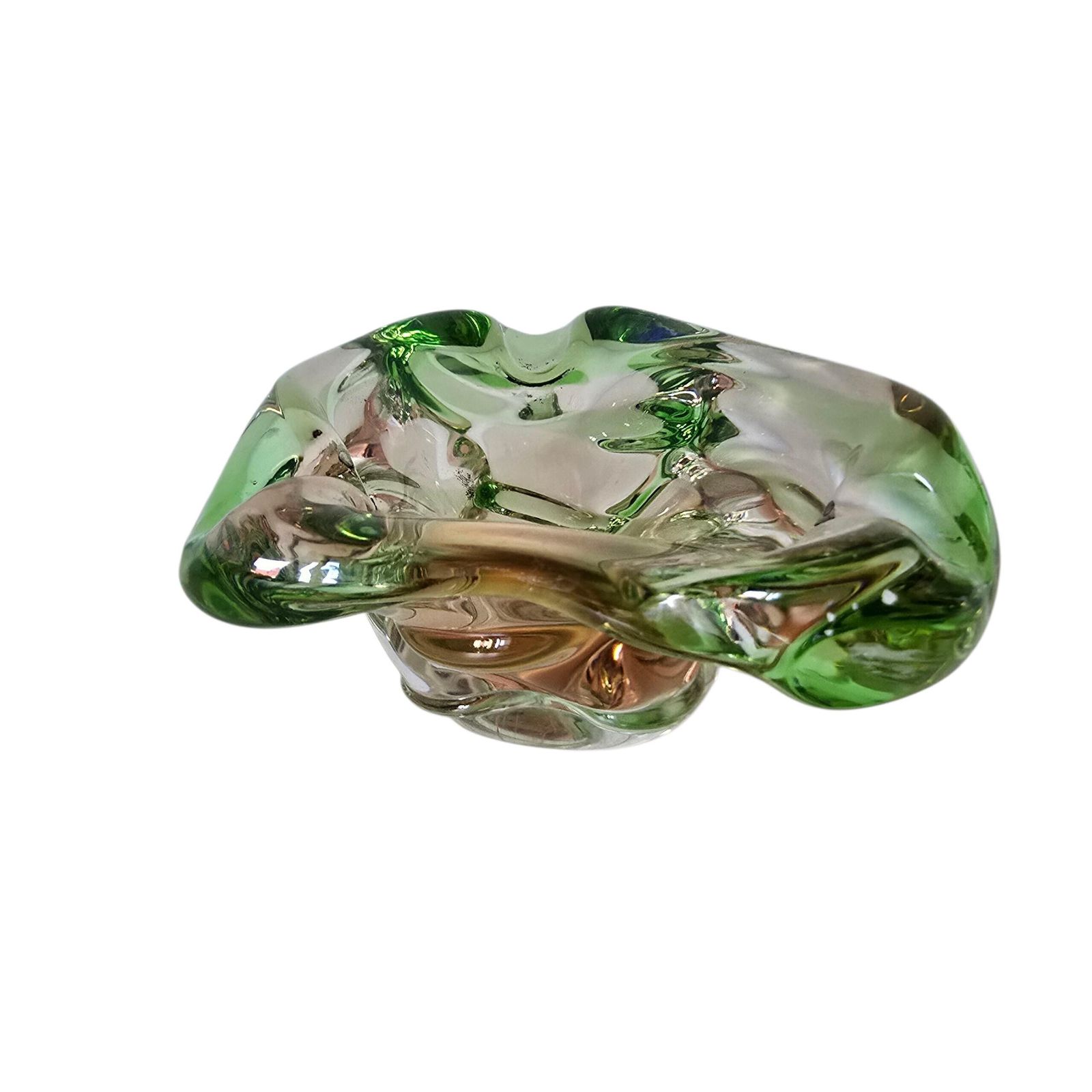 Vintage Boheems Kristallen Glazen Schaal/Asbak, Handgemaakt Glas, Tsjecho Slowakije, Jaren 1980 photo Woonaccessoires