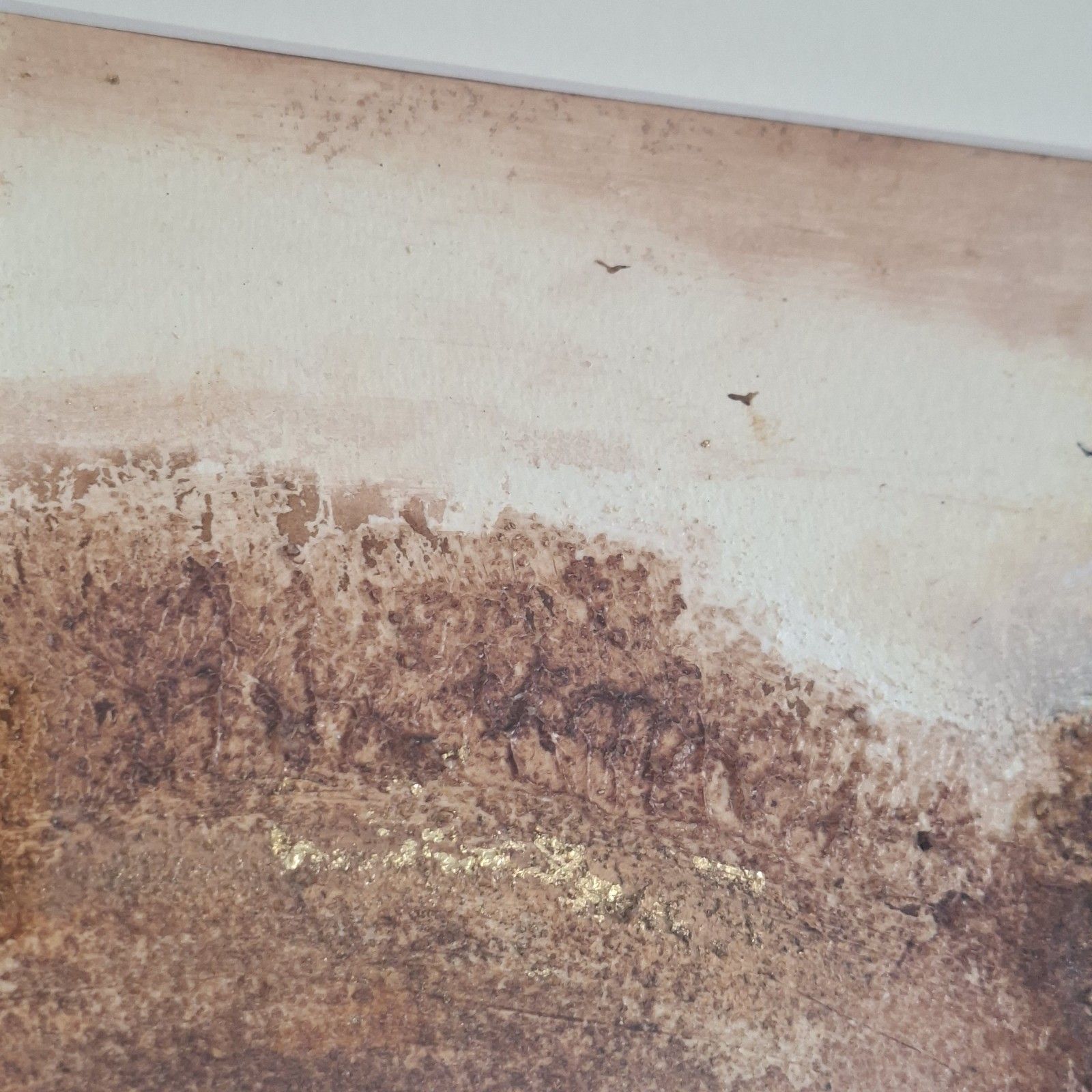 Original Mixed Media Painting Janet Rogers Gold Leaf Hillside Contemporary Art photo for sale
