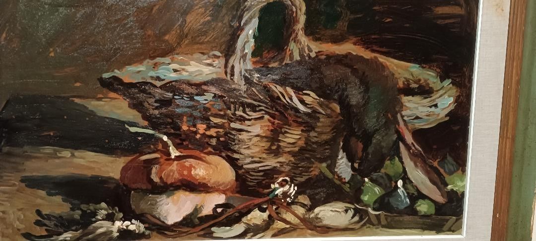 Dipinto Natura Morta Olio Su Faesite Luigi Calamandrei ( 1930 ) photo vintage
