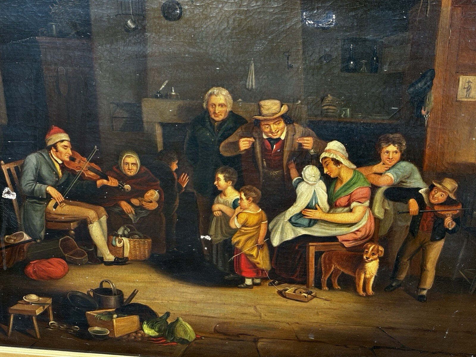 19th C Gilt Framed Rendition Of “The Blind Fiddler” Original By Sir David Wilkie photo for sale