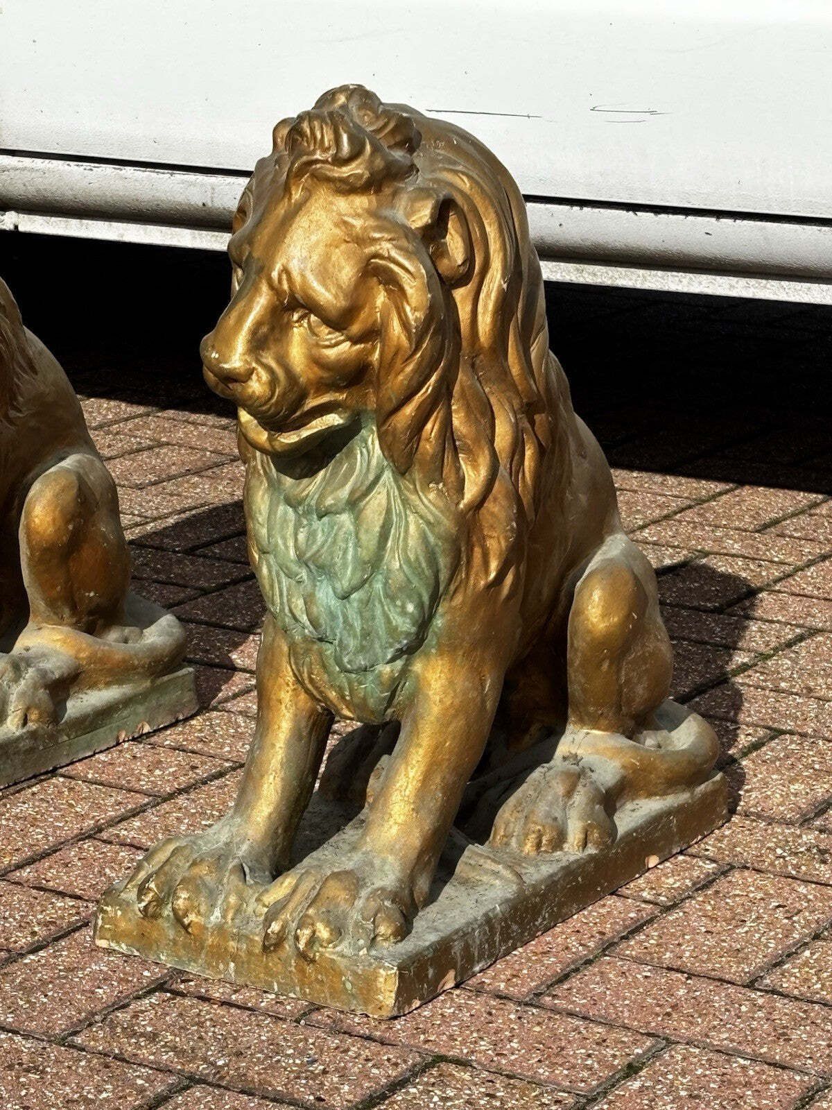 photo vinterior Pair Of 1930's Terracotta Garden Lions