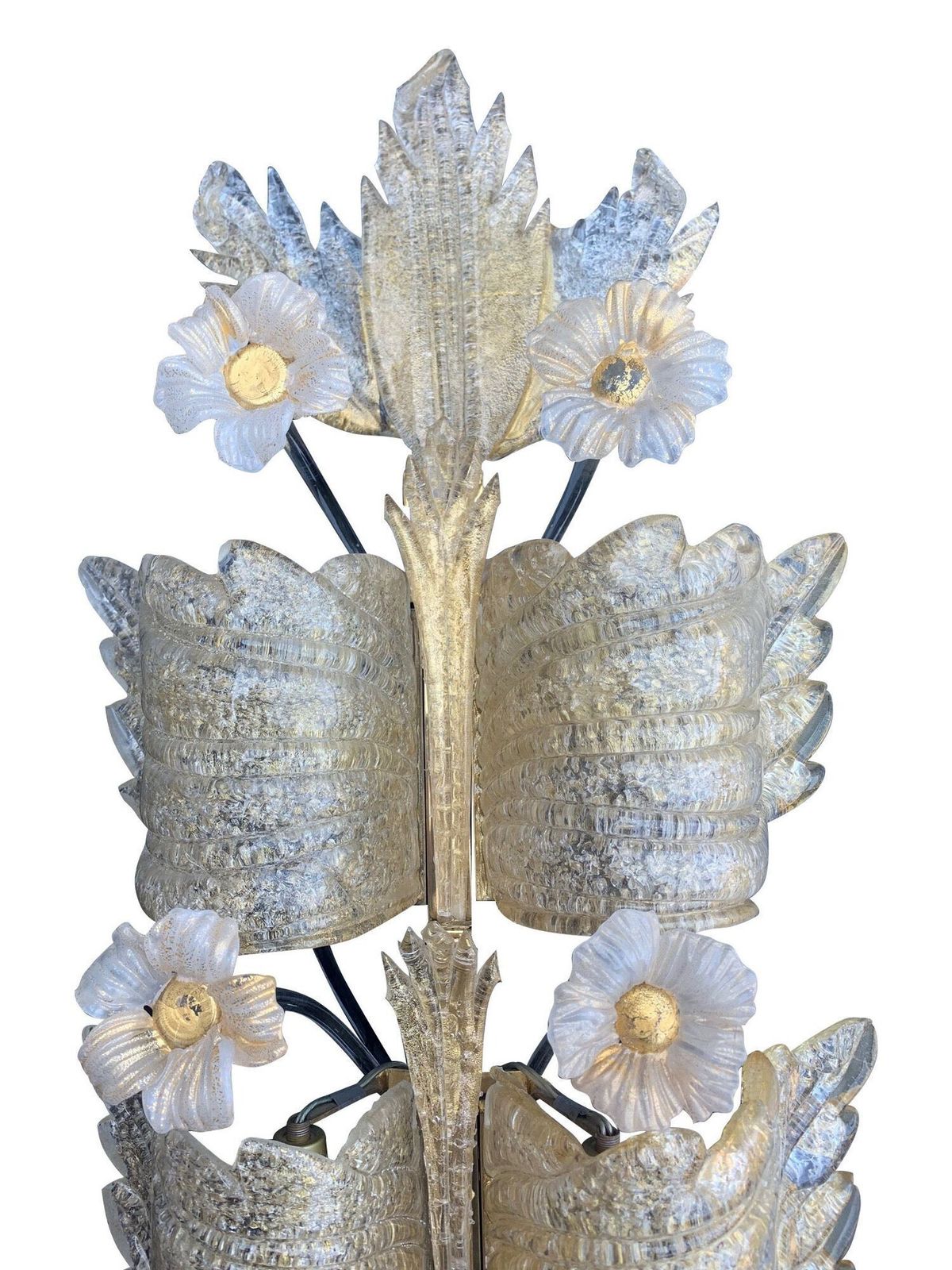 Lighting A Stunning Large Pair Of 1930s Art Deco Murano Glass Wall Sconces By Seguso photo