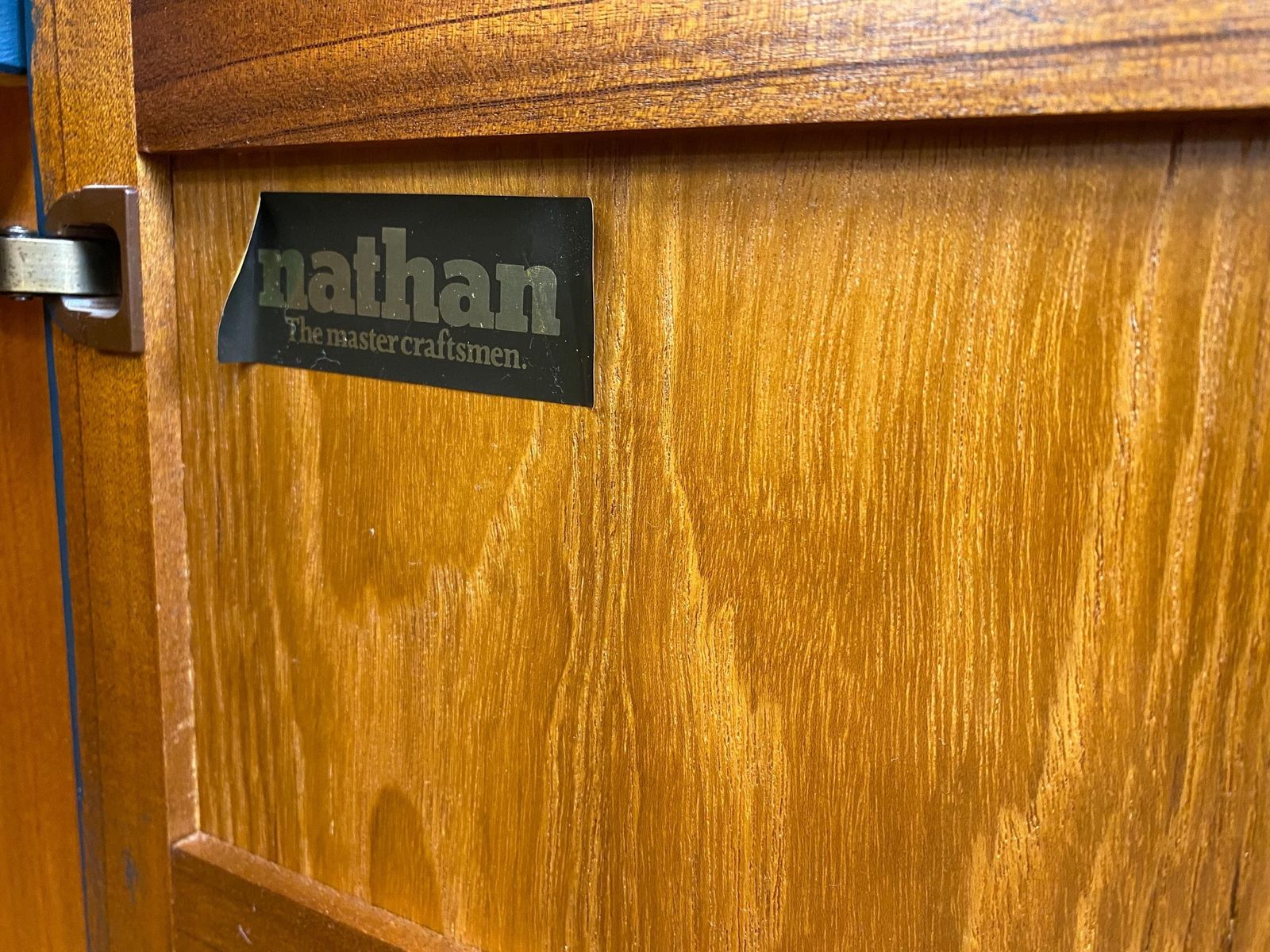 Refurbished Mid Century 1960s Nathan Teak Sideboard Petrol Blue photo vintage