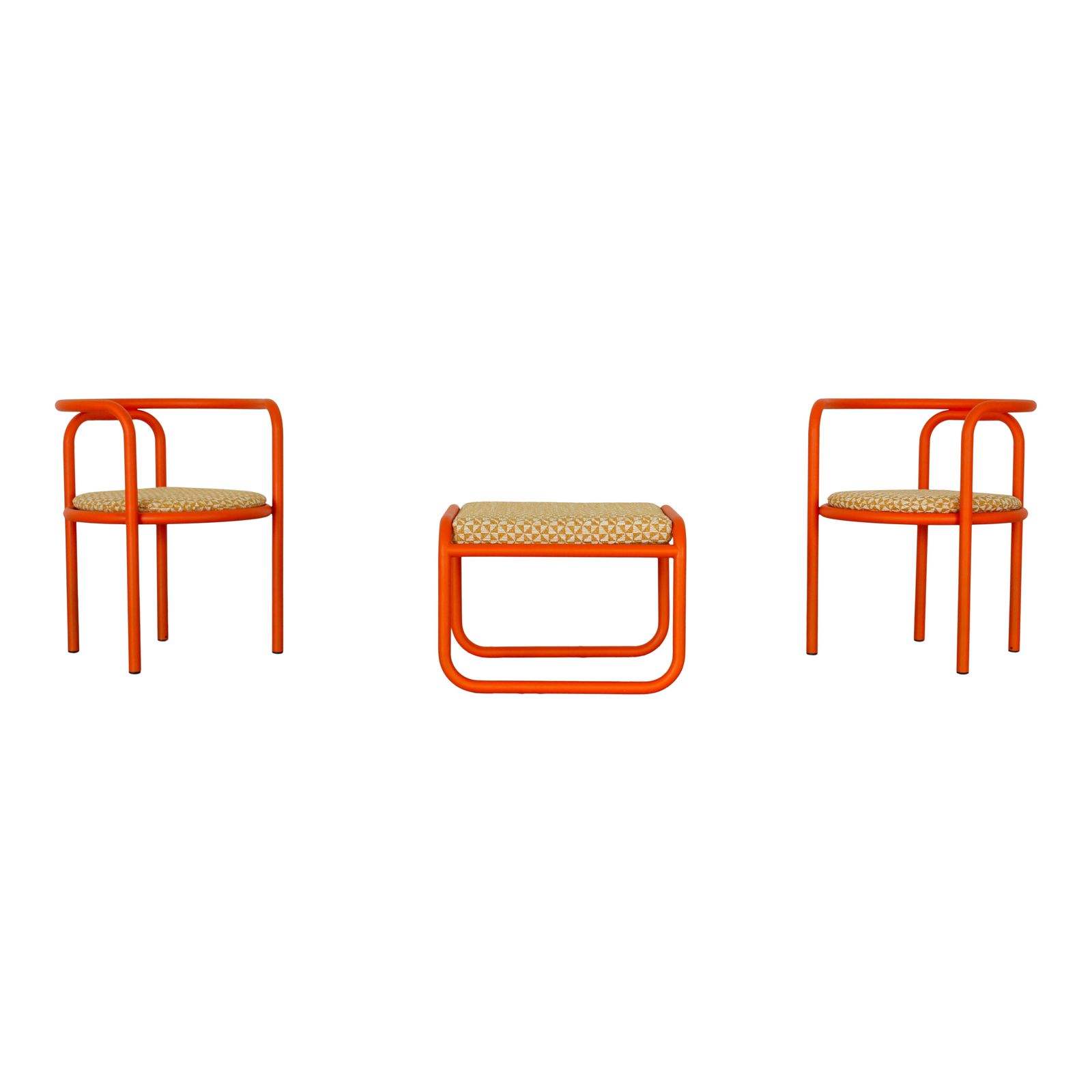 Set Of 2 Locus Solus Lounge Chairs And Ottoman By Gae Aulenti For Poltronova, 1960s