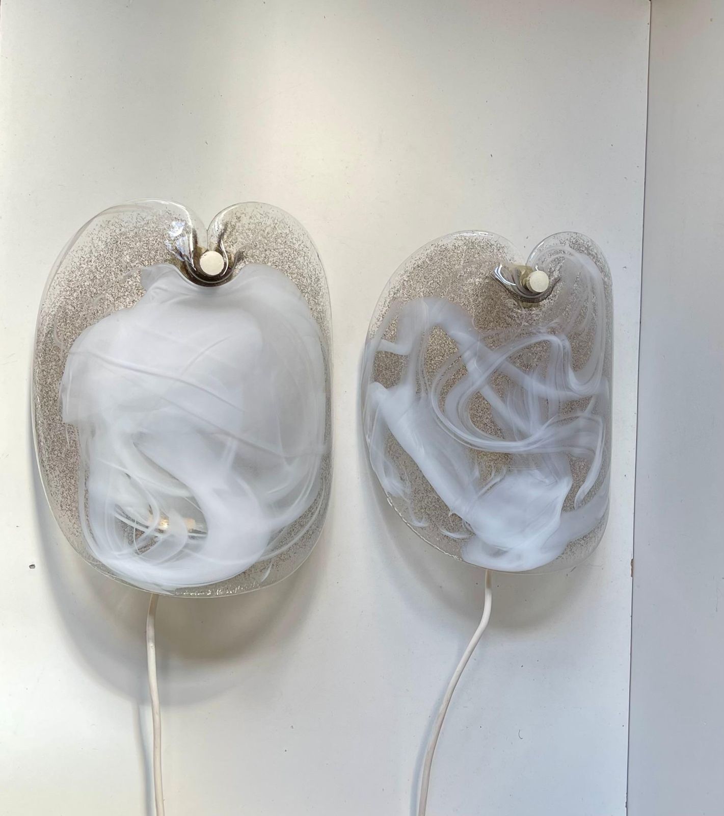 Danish Modern Art Glass Wall Sconces By Per Lütken For Holmegaard, 1970s photo for sale