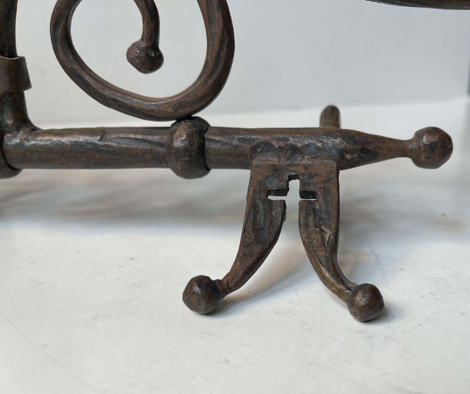 Old Italian Hand Forged Wrought Iron Church 'Key' Candelabra W. 5 Arms photo 404.0