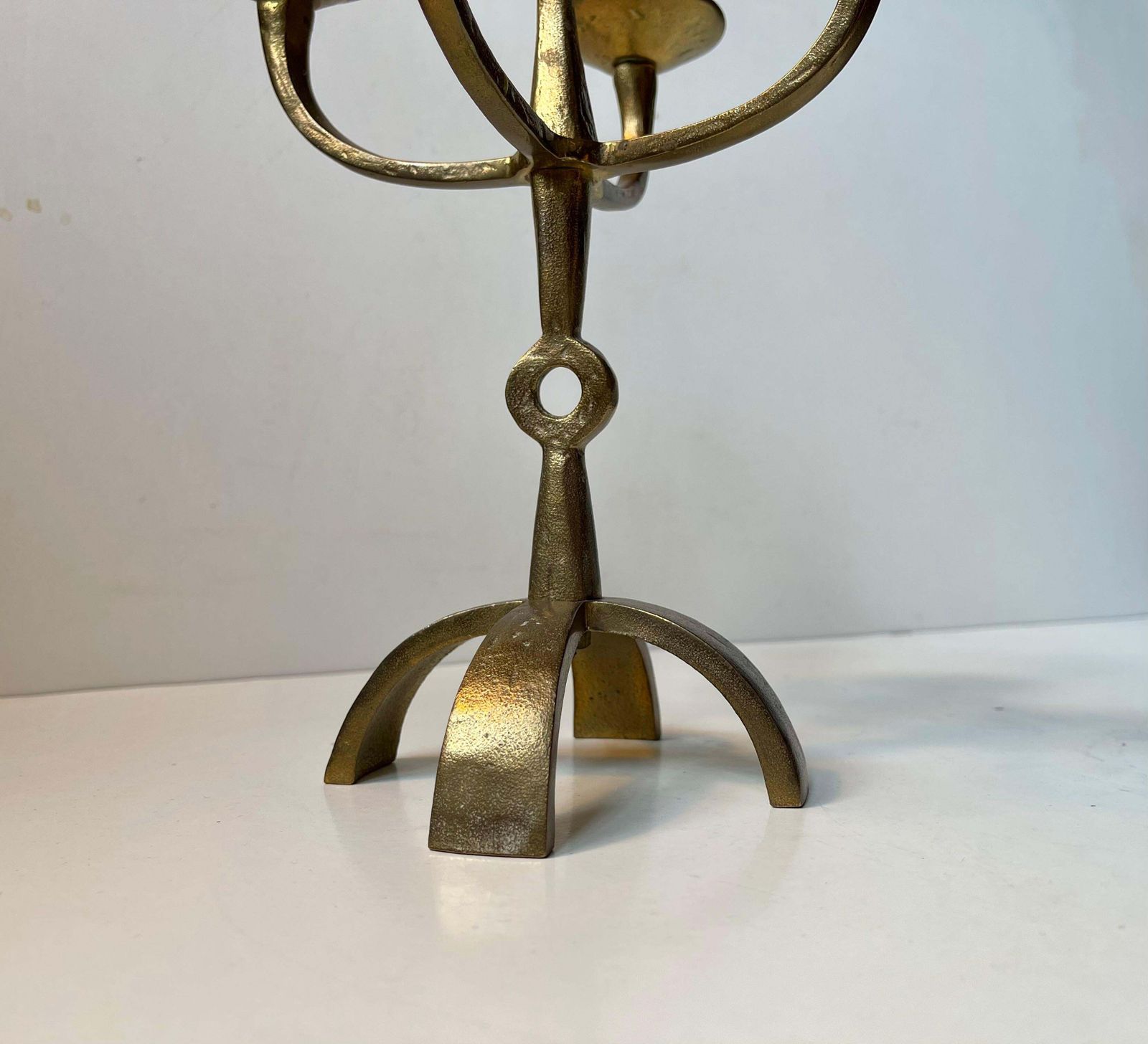 Sculptural Brutalist Bronze Candelabra From Ystad/Scandia, 1970s photo buy