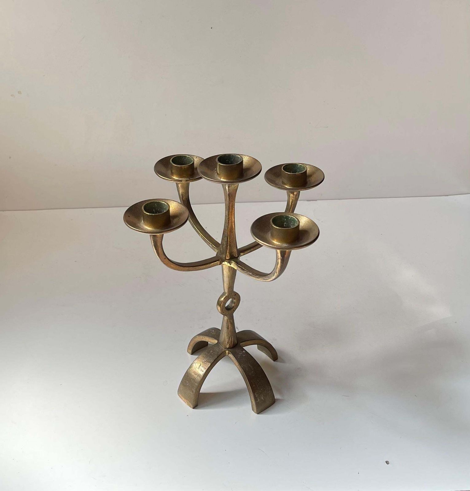 photo for sale Sculptural Brutalist Bronze Candelabra From Ystad/Scandia, 1970s