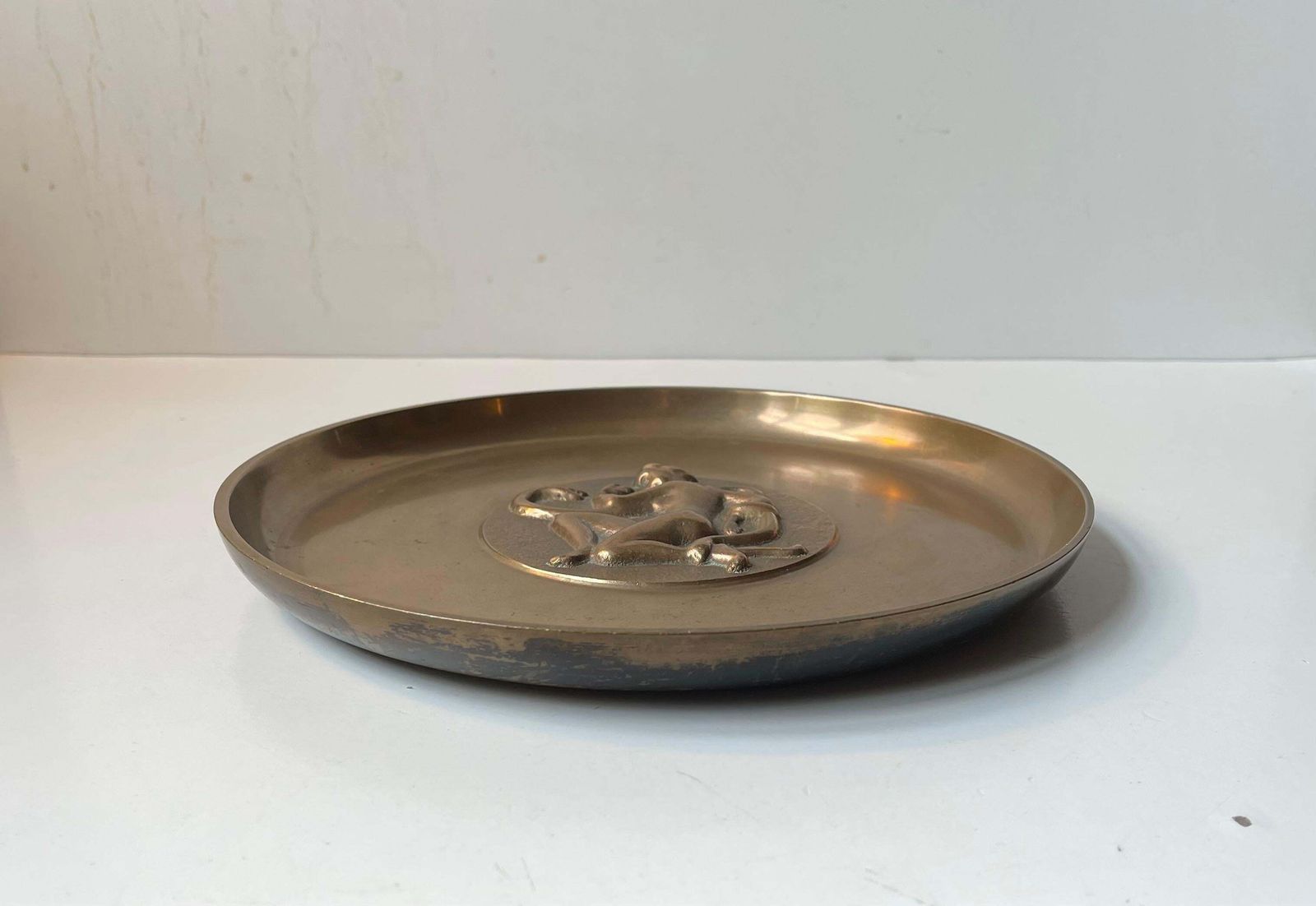 Art Deco Bronze Dish With The Genesis Motif By Tinos, 1930s photo buy