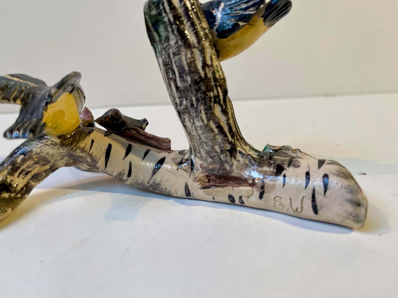 photo furniture Scandinavian Ceramic Microcosmos Pen Holder W. Blue Tits On A Birch Branch
