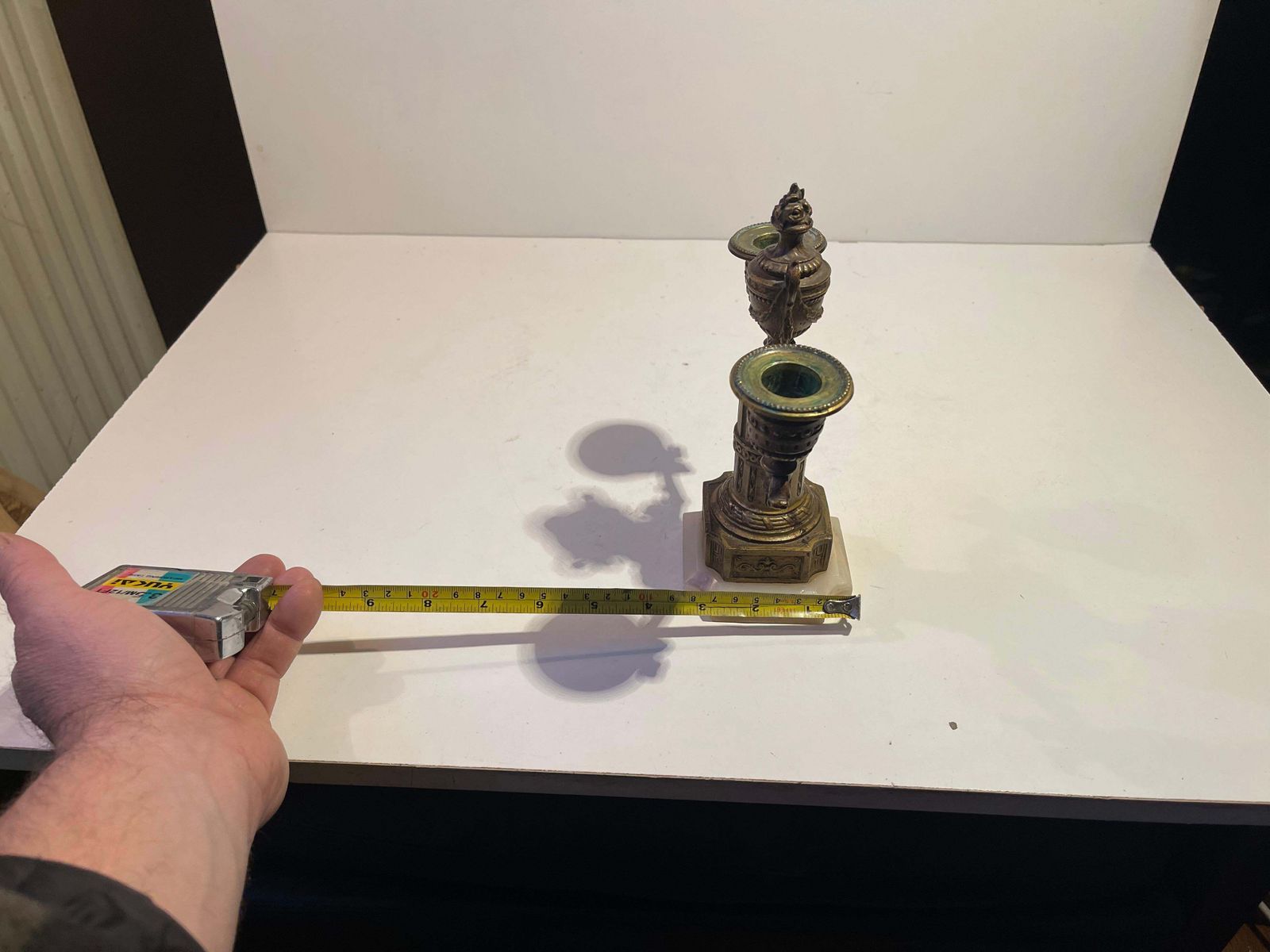 Small Antique French Candelabra In Gilt Bronze, Louis XVI Style photo vintage
