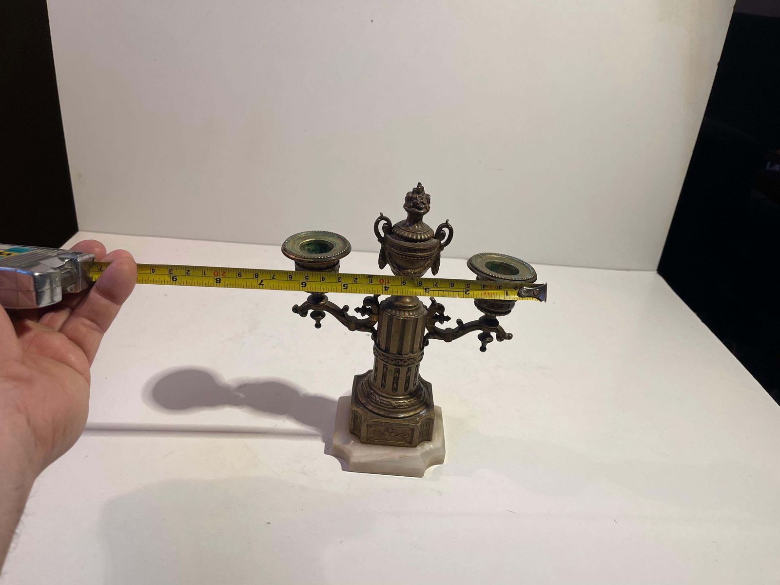 photo furniture Small Antique French Candelabra In Gilt Bronze, Louis XVI Style