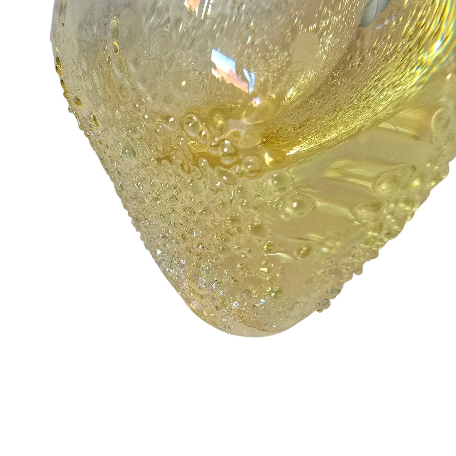 99.0 Vintage Citrine Bohemian Glass Vase Hand Made Glass 1980's photo