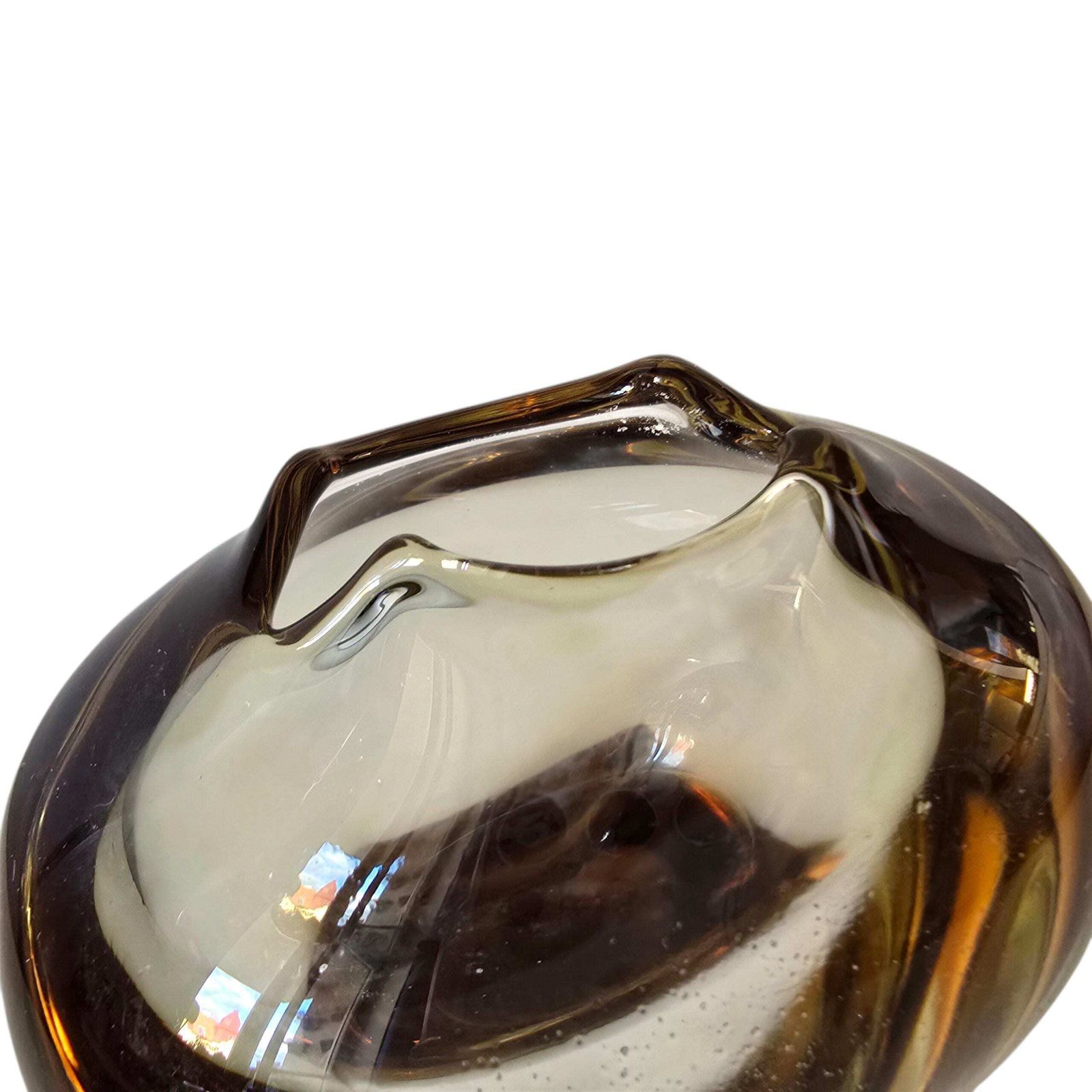 112.0 Vintage Bohemian Glass Vase Hand Made Glass 1980's photo