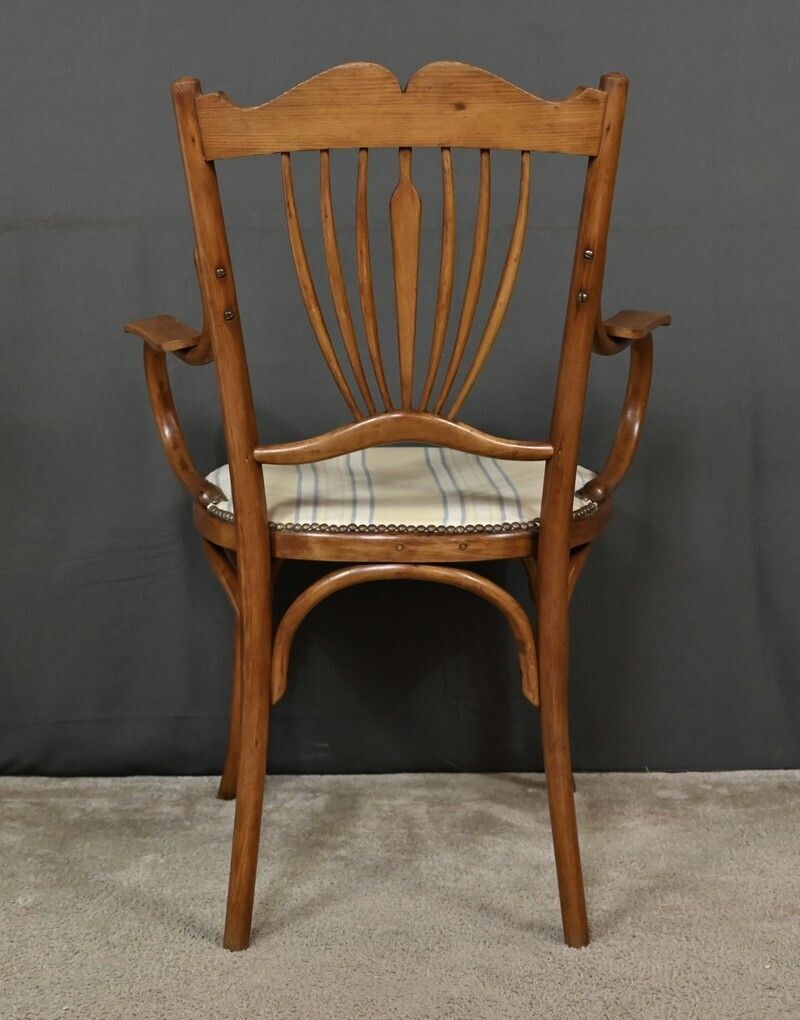 660.0 Curved Beech Armchair, Maison Fischel, Art Nouveau – Early 20th Century photo