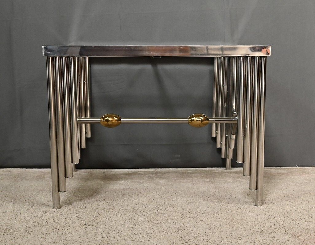 Designer Glass Coffee Table – Early 21st Century photo vinterior