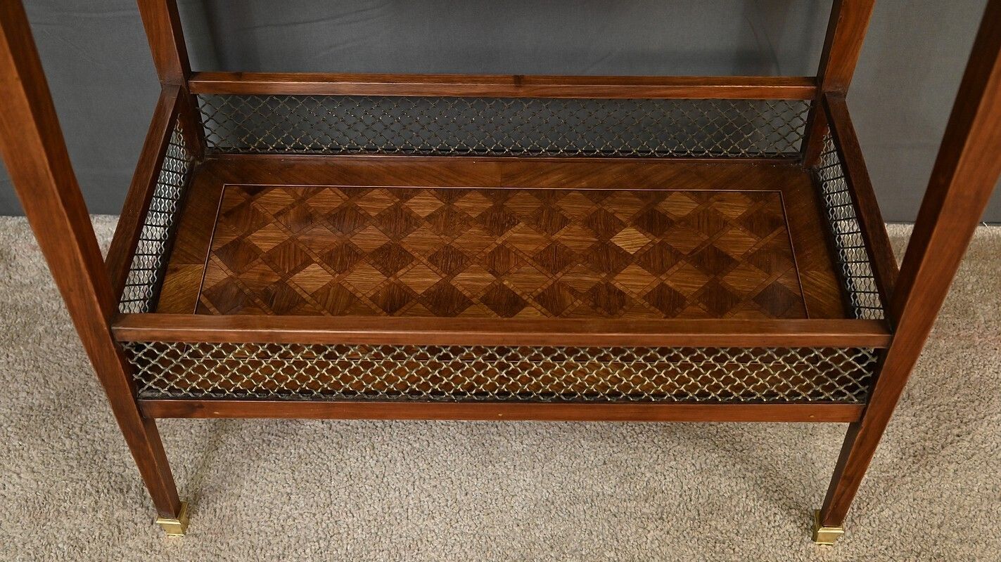 Louis XVI Style Mahogany Marquetry Coffee Table – 1920 photo vintage
