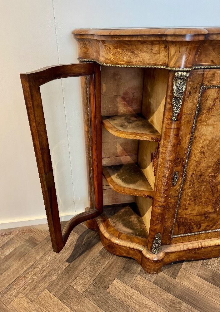 Attractive Quality Pair Of Antique Burr Walnut Side Cabinets photo buy