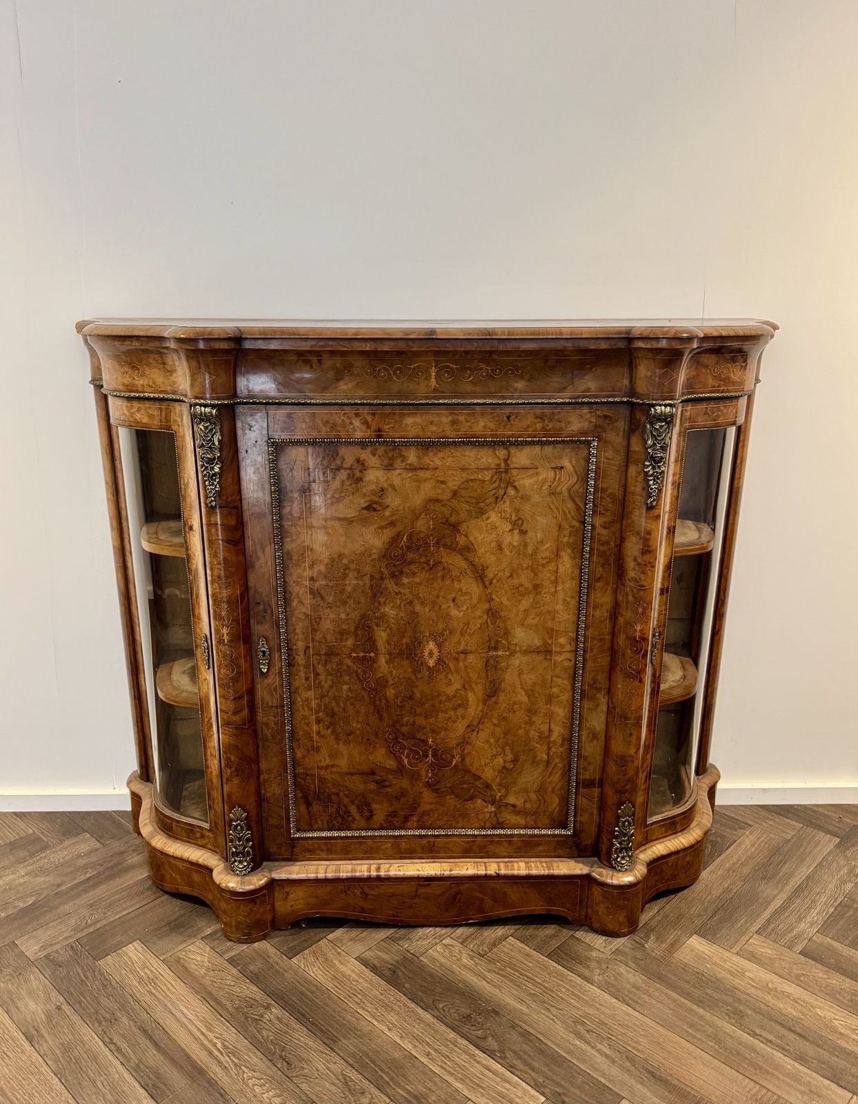 photo furniture Attractive Quality Pair Of Antique Burr Walnut Side Cabinets