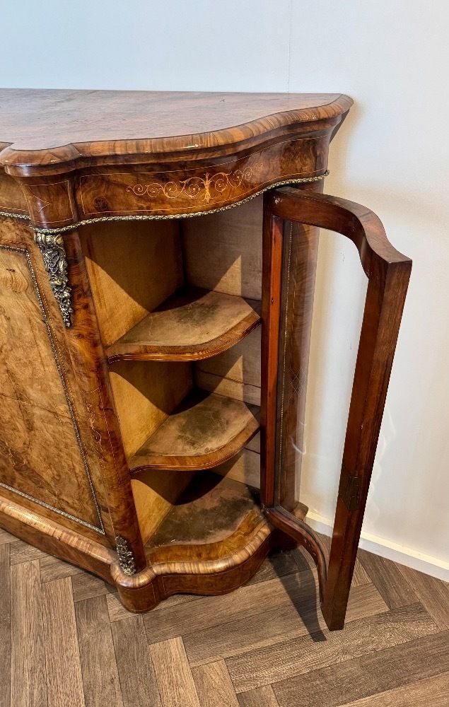 Furniture Attractive Quality Pair Of Antique Burr Walnut Side Cabinets photo
