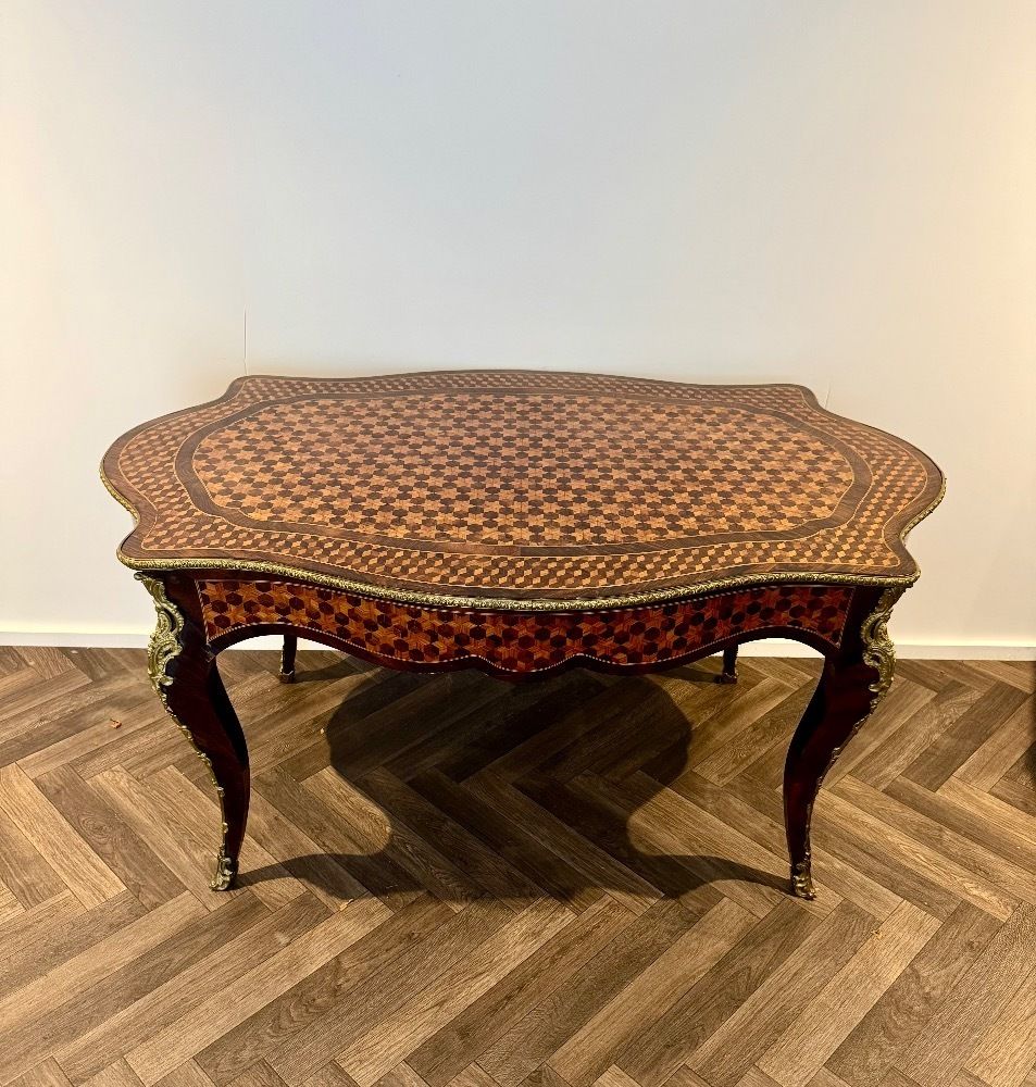 Magnificent Quality French Antique Rosewood & Parquetry Inlaid Centre Table