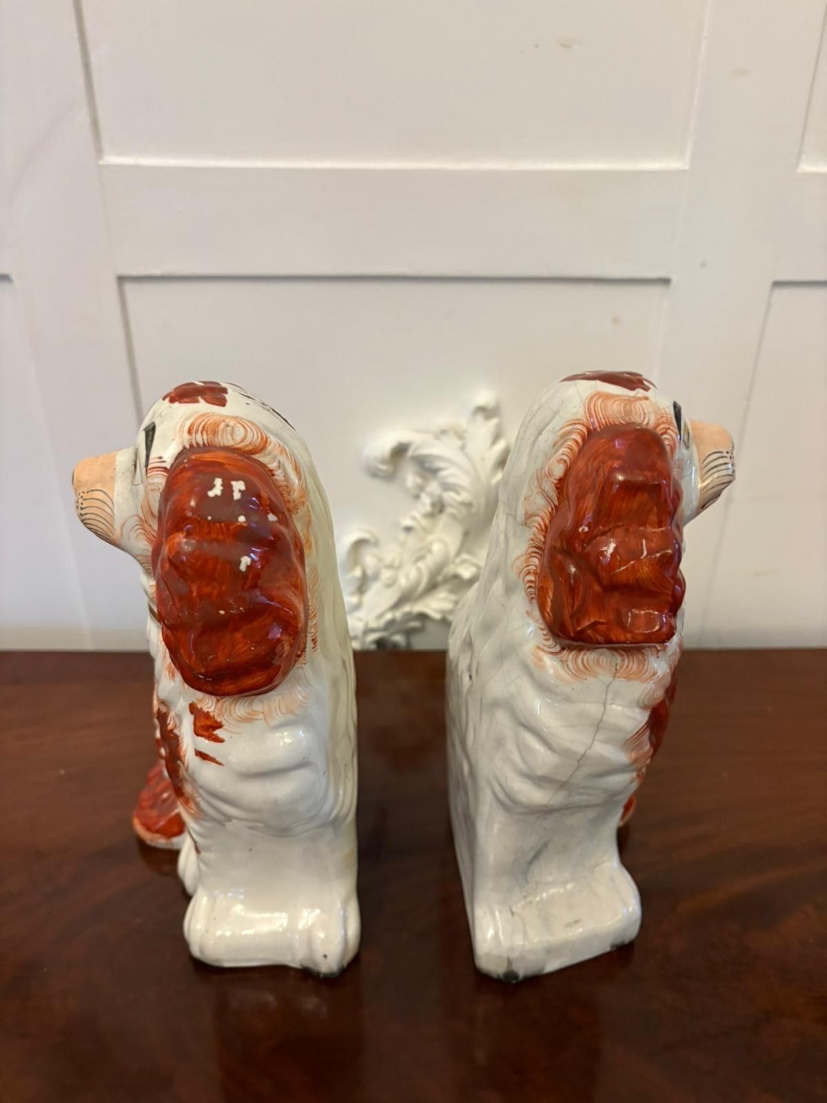 Pair Of Antique Staffordshire Spaniel Dogs photo furniture
