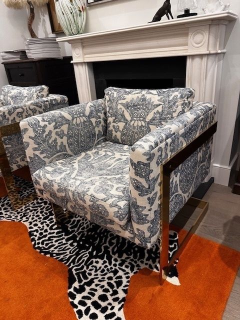 Milo Baughmann Cubed T Back Lounge Chairs Thayer Coggin USA 1970's photo buy