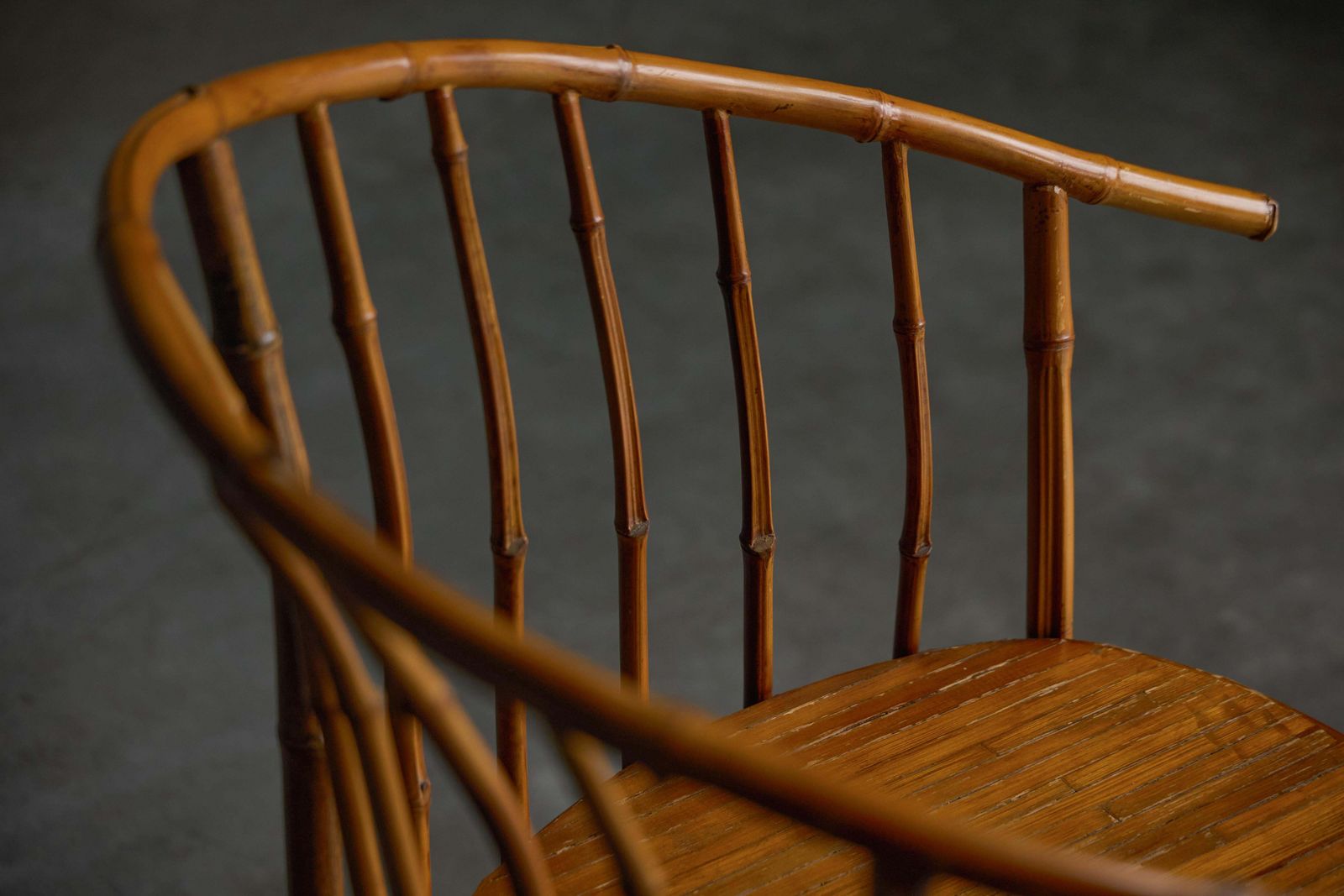 Furniture Rustic Wabi Sabi Bamboo Armchairs, France, 1970s photo