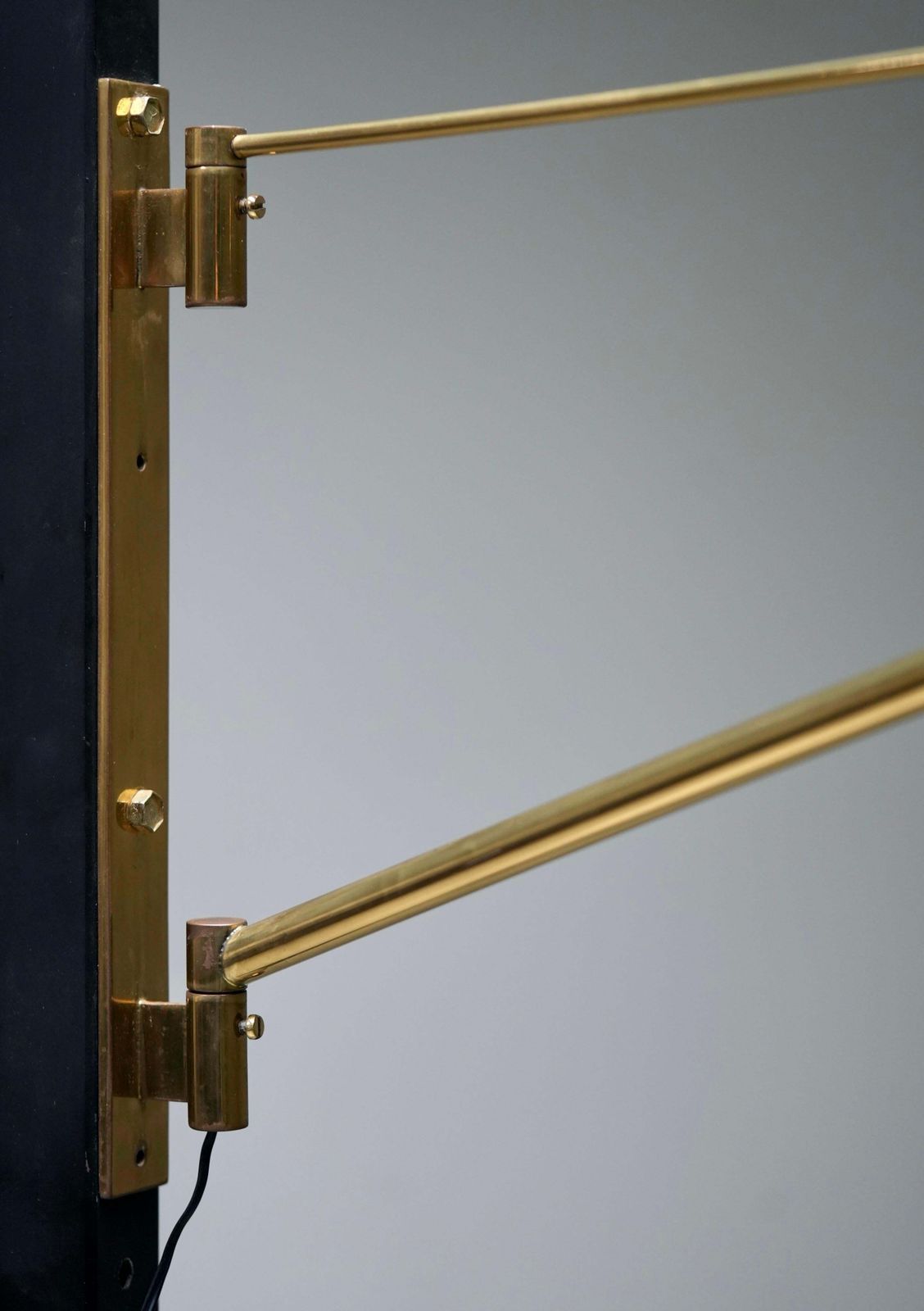 Lighting Stilnovo No 3030 Wall Light In Brass And Black Metal, Italy, 1950's photo