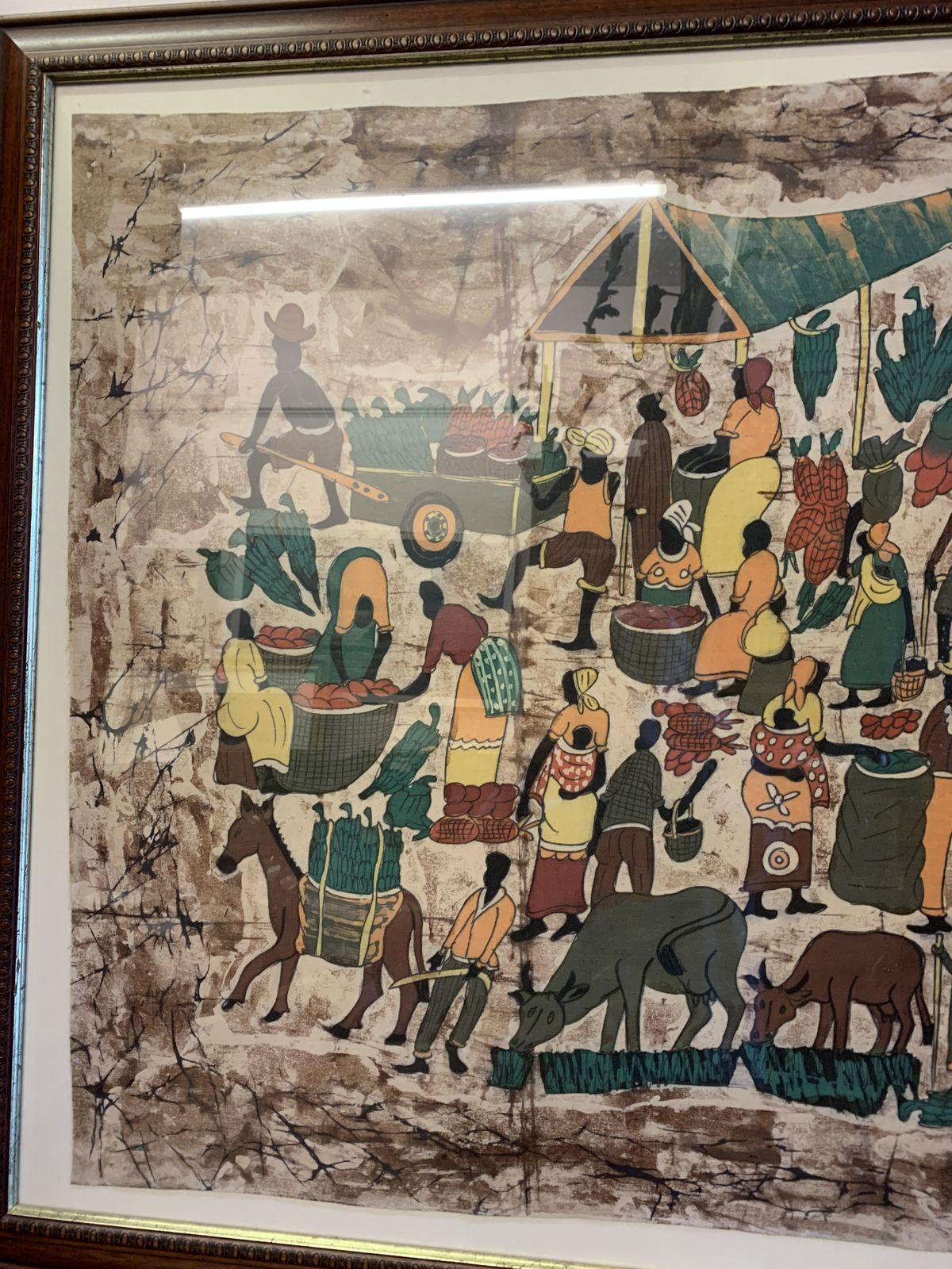 Large Decorative Picture Of African Market Place photo Art