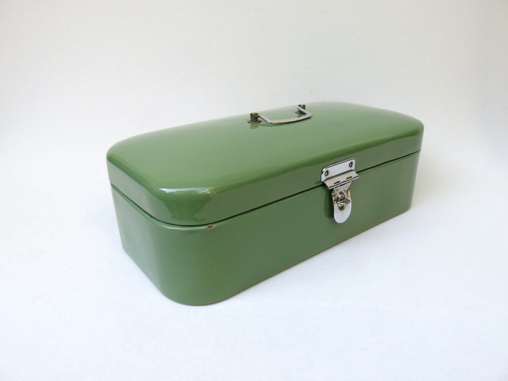 Antique Art Nouveau Lunch Box In Green And Chrome Plated, 1890s photo furniture