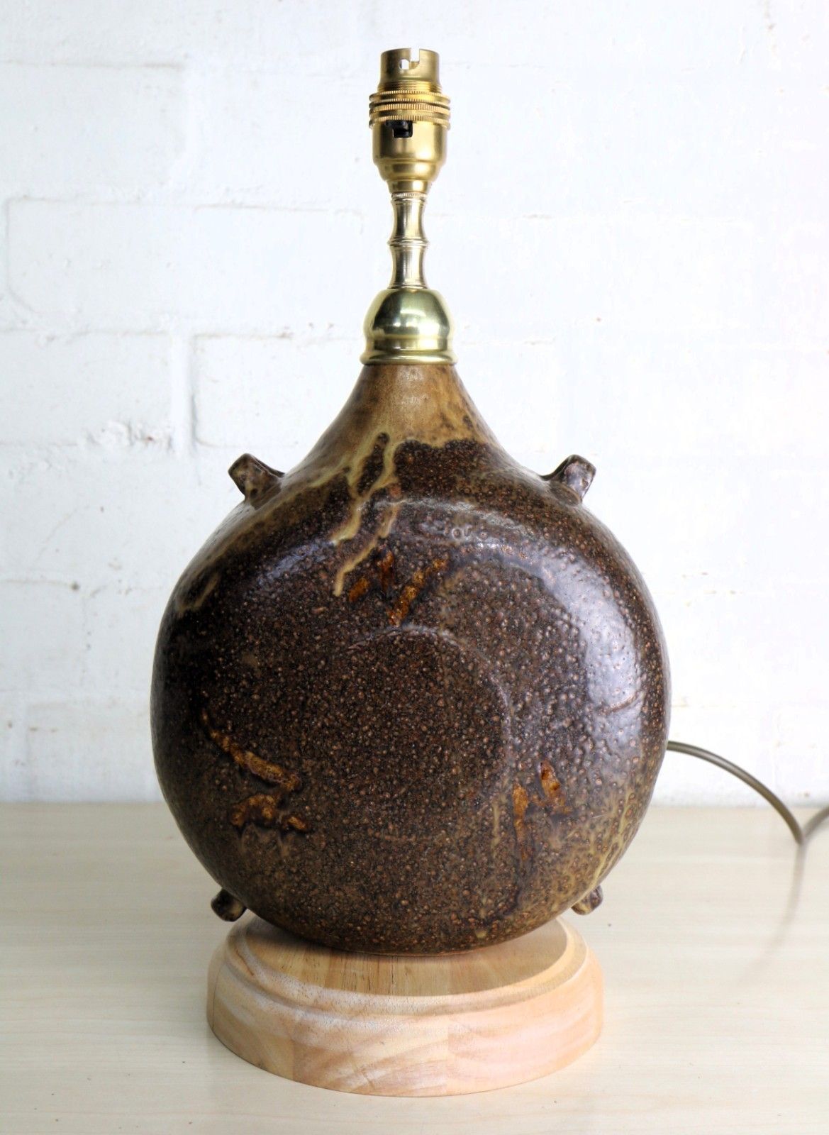 Table Lamp Studio Pottery Vintage Japanese Ceramic Lamp Mid 20th Vgc photo 125.0