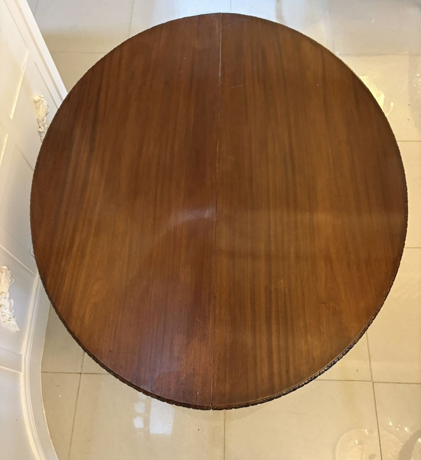 Large Pair Of Antique 19th Century Mahogany Demilune Side Tables photo vintage