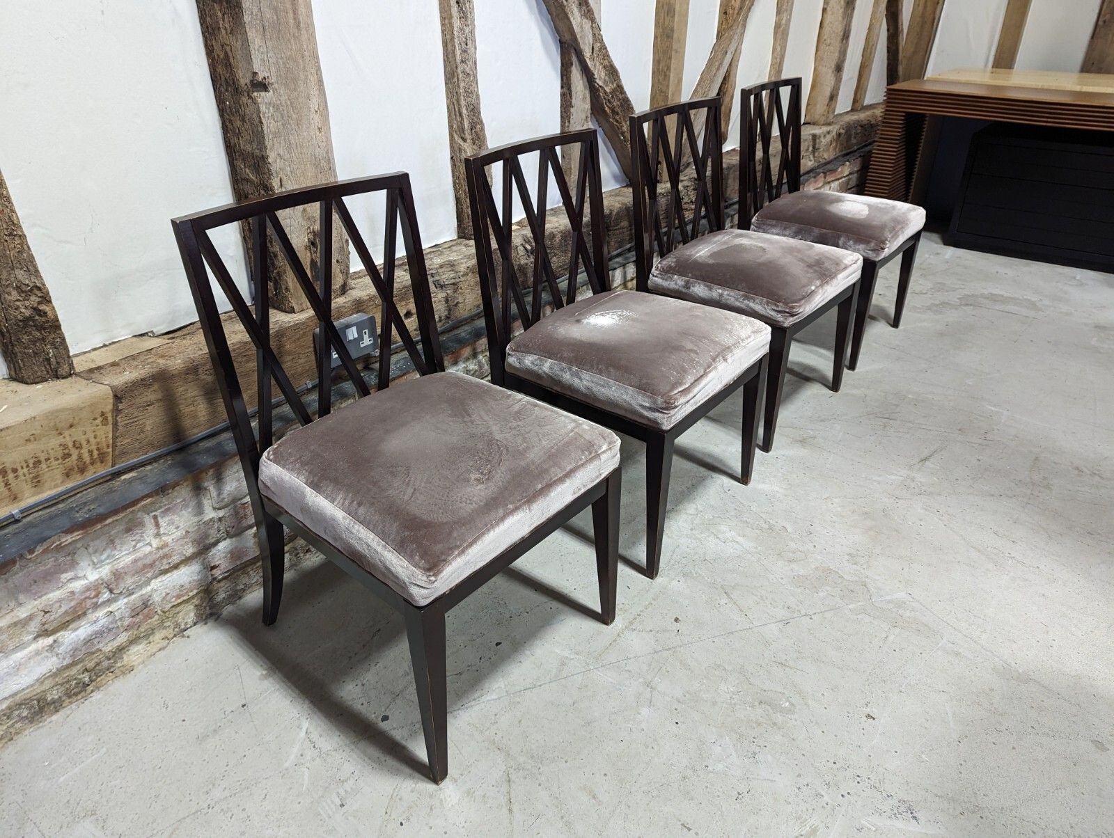 photo furniture Ben Whistler Velvet Dining Chairs Good Condition Save £££