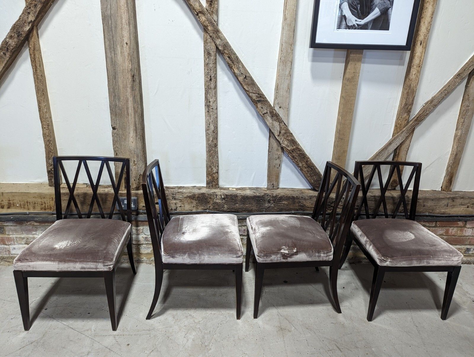 photo vinterior Ben Whistler Velvet Dining Chairs Good Condition Save £££