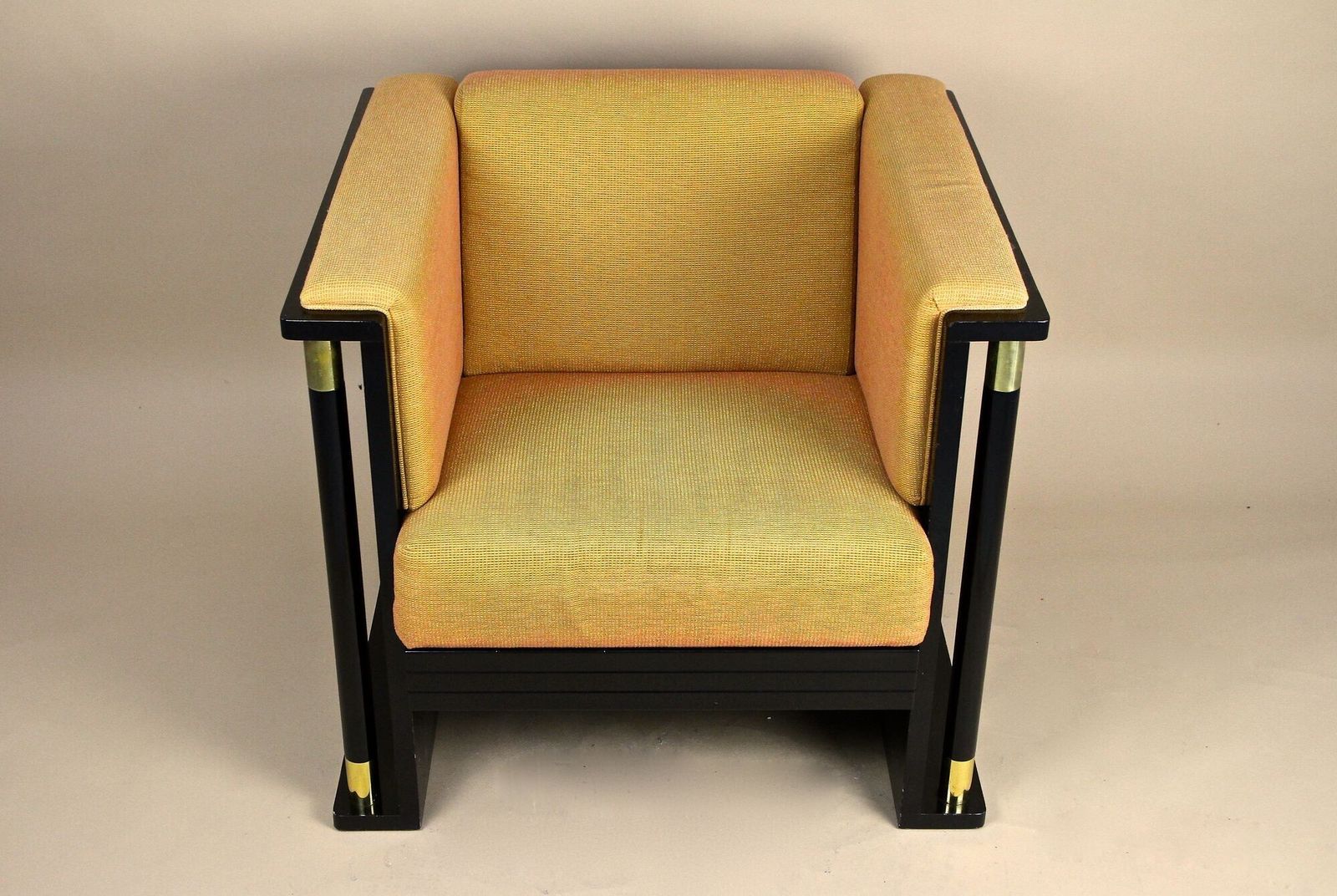 20th Century Art Nouveau Black Armchair, School Of Josef Hoffmann, At Ca. 1910 photo vintage