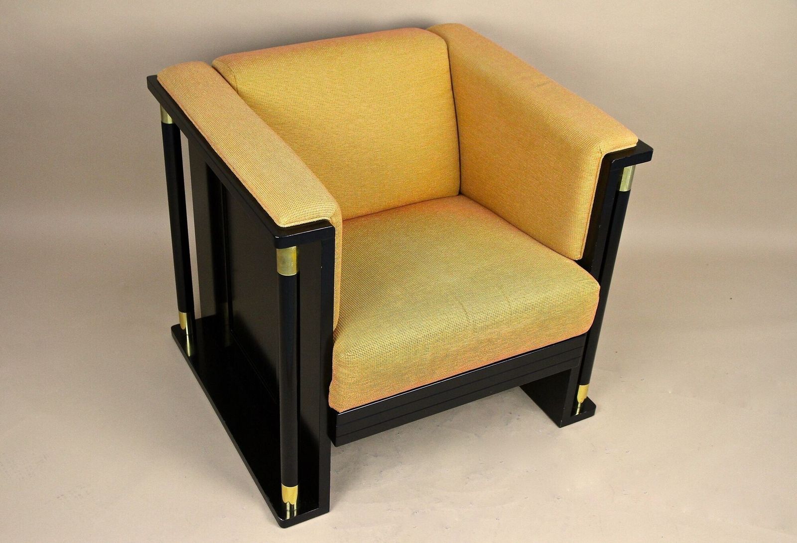 Furniture 20th Century Art Nouveau Black Armchair, School Of Josef Hoffmann, At Ca. 1910 photo