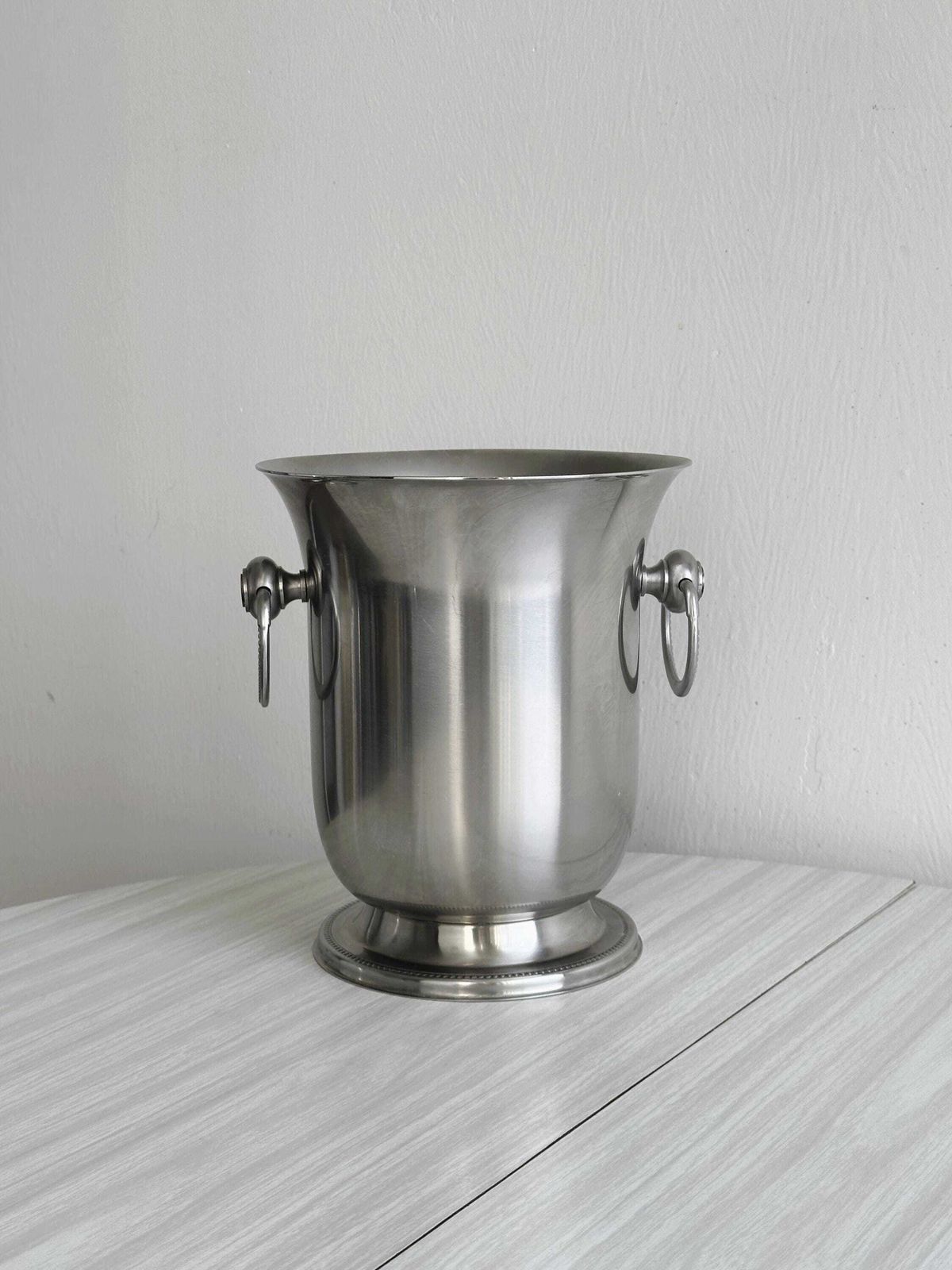 Seau à champagne en métal argenté, accessoire en acier inoxydable, de style Letang Remy, décoration de table pour buffet ou réception, idée cadeau