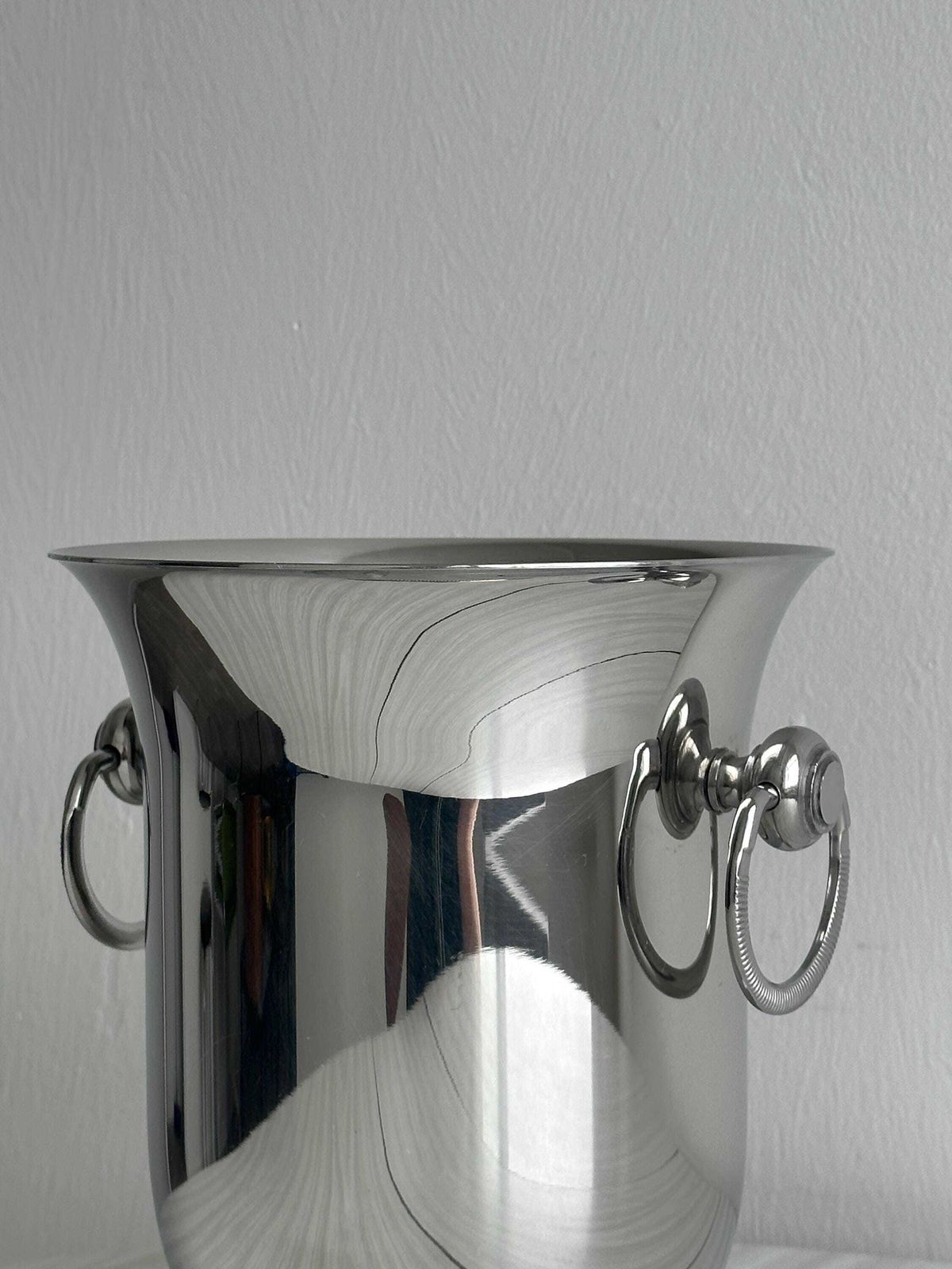 Antique Silver Plated Champagne Bucket, Guy Degrenne, Letang Remy Style, Chic Table Decoration, Elegant Accessory, Metal Tableware photo furniture