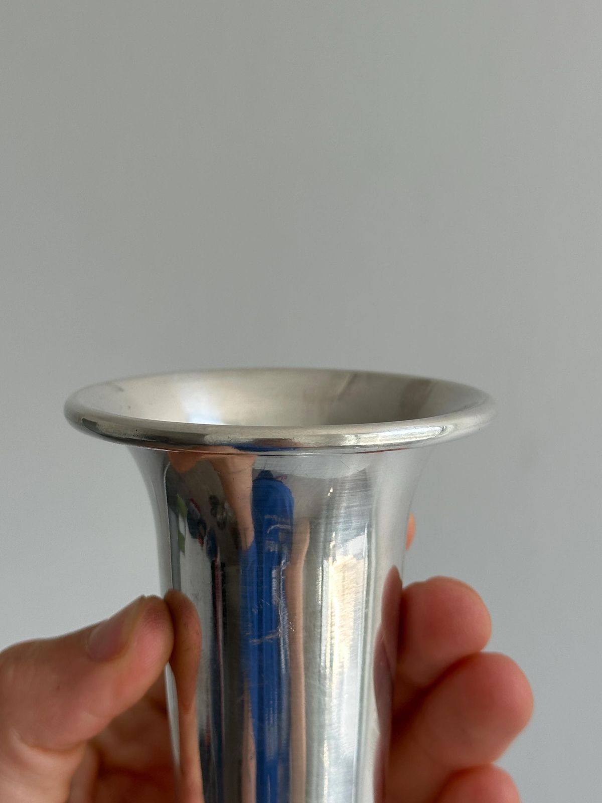 Antique Vase In Shiny Silver Metal, Timeless Elegant Object, Office Or Table Decoration, Small Refined Vase, Chic Decorative Metal Gift photo 86.0