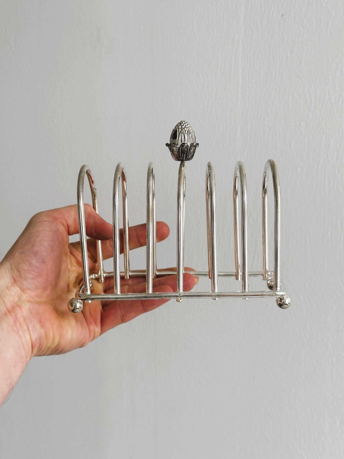 Antique Silver Metal Toast Rack, Letang Remy Style, Refined French Tableware, Elegant Decoration, Chic Breakfast, Gift photo vinterior