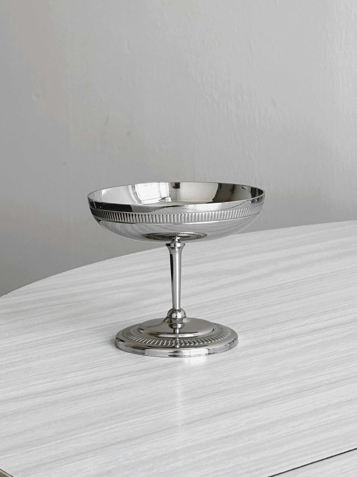 8 Or 6 Stainless Steel Bowls On Foot, Letang Remy Style, French Made, Metal Tableware, Stainless Steel Bowls, Dessert Service, Gift photo for sale