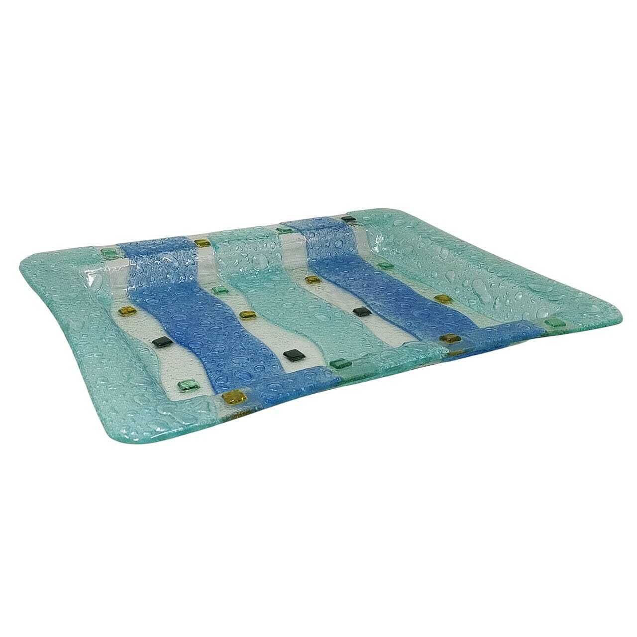 1970s Astonishing Tray By Albatros In Murano Glass. Made In Italy